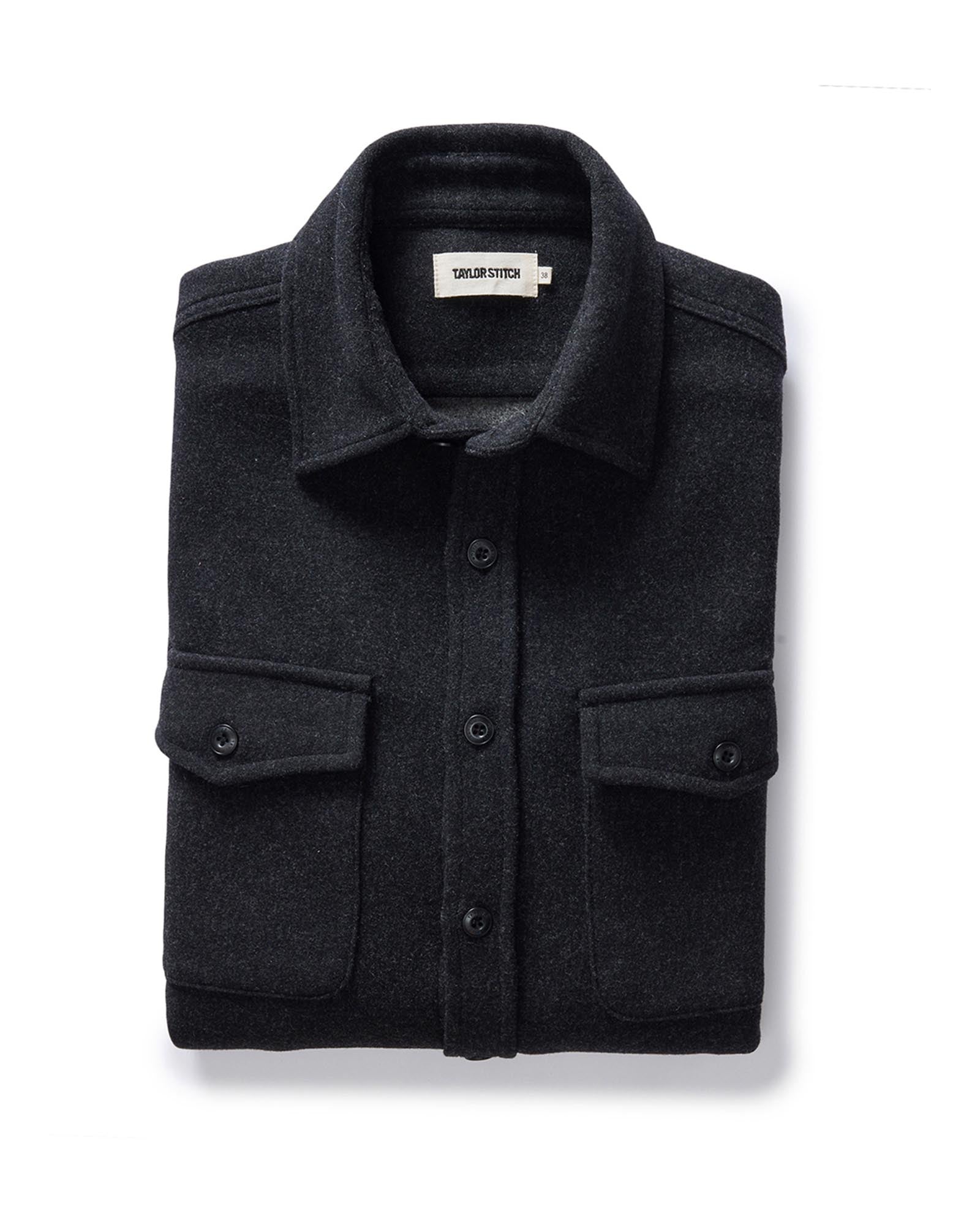 The Maritime Shirt Jacket in Wool Heather Charcoal