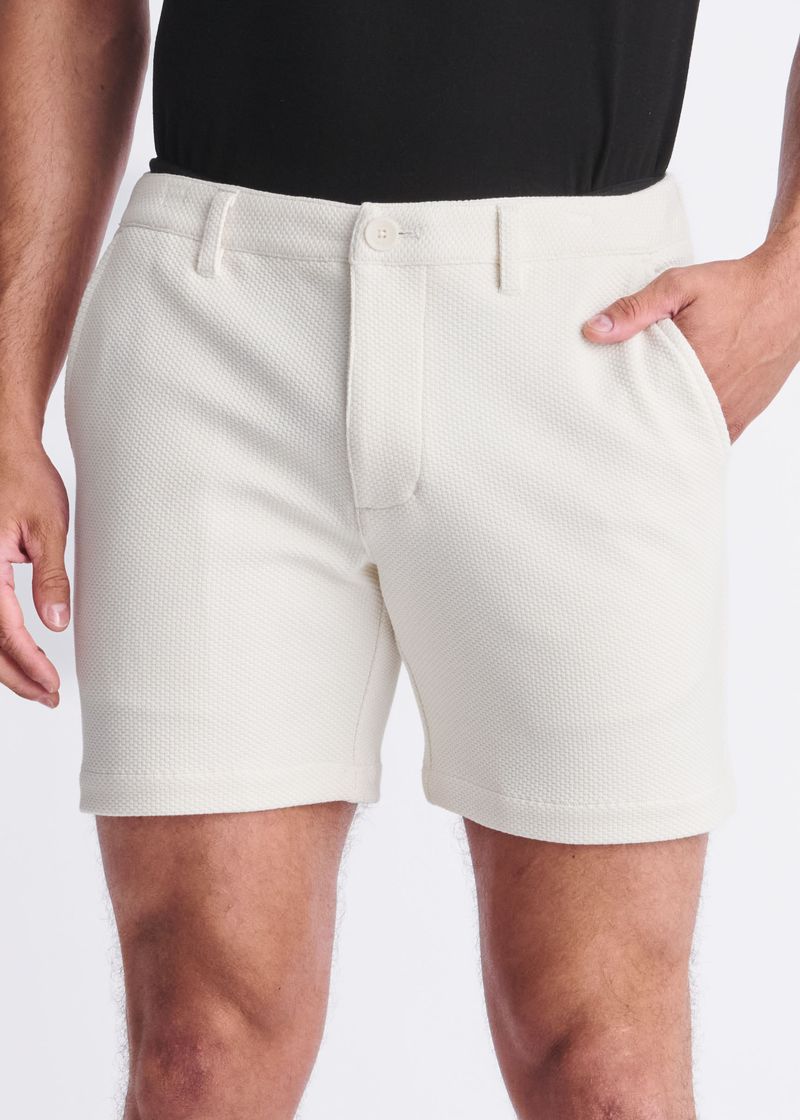 Textured Stretch Knit Chino Short Parchment