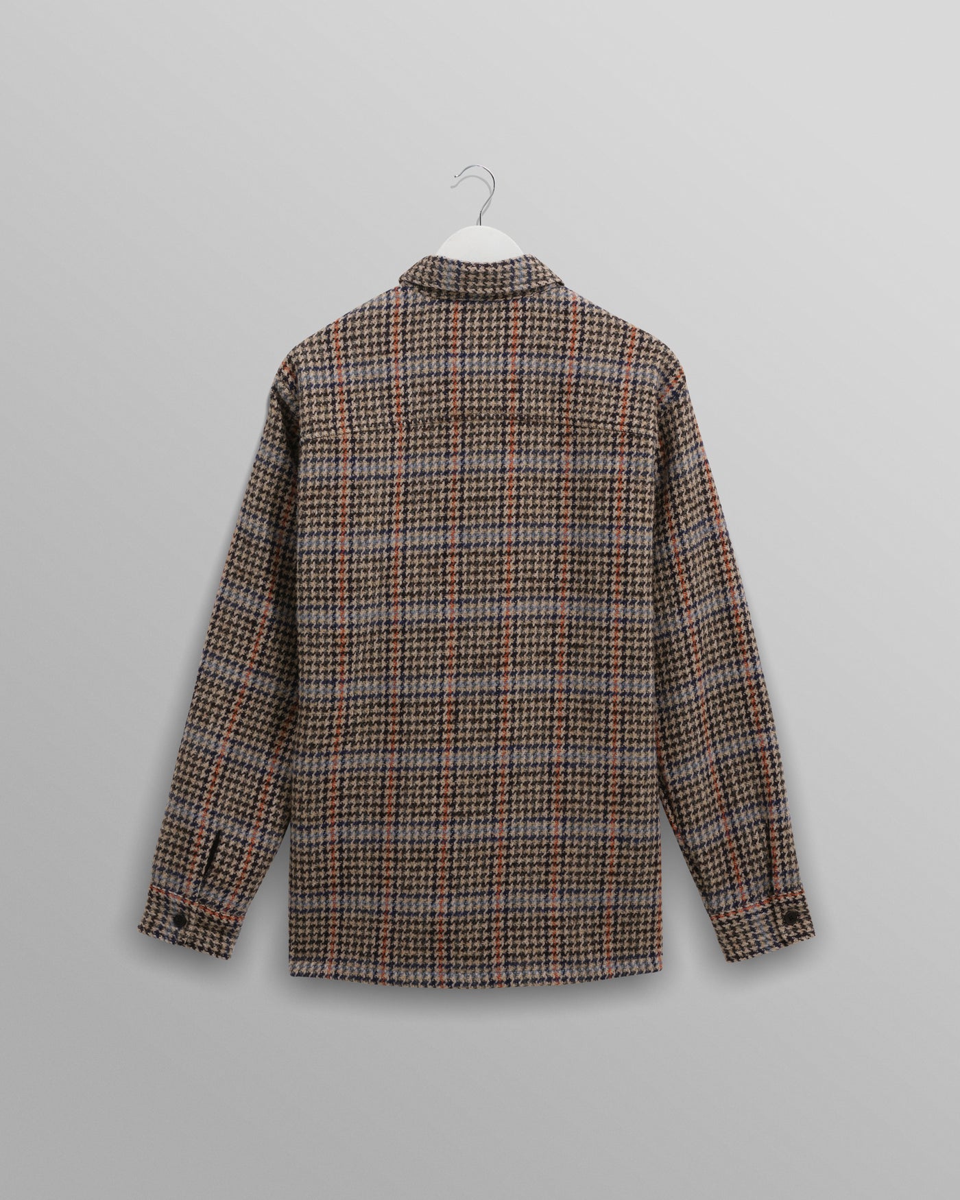 Whiting Overshirt - Wool Mix Houndstooth Grey