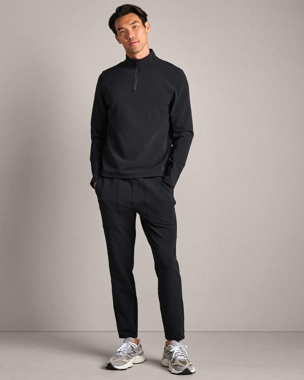 Covert Rib 1/4 Zip Black