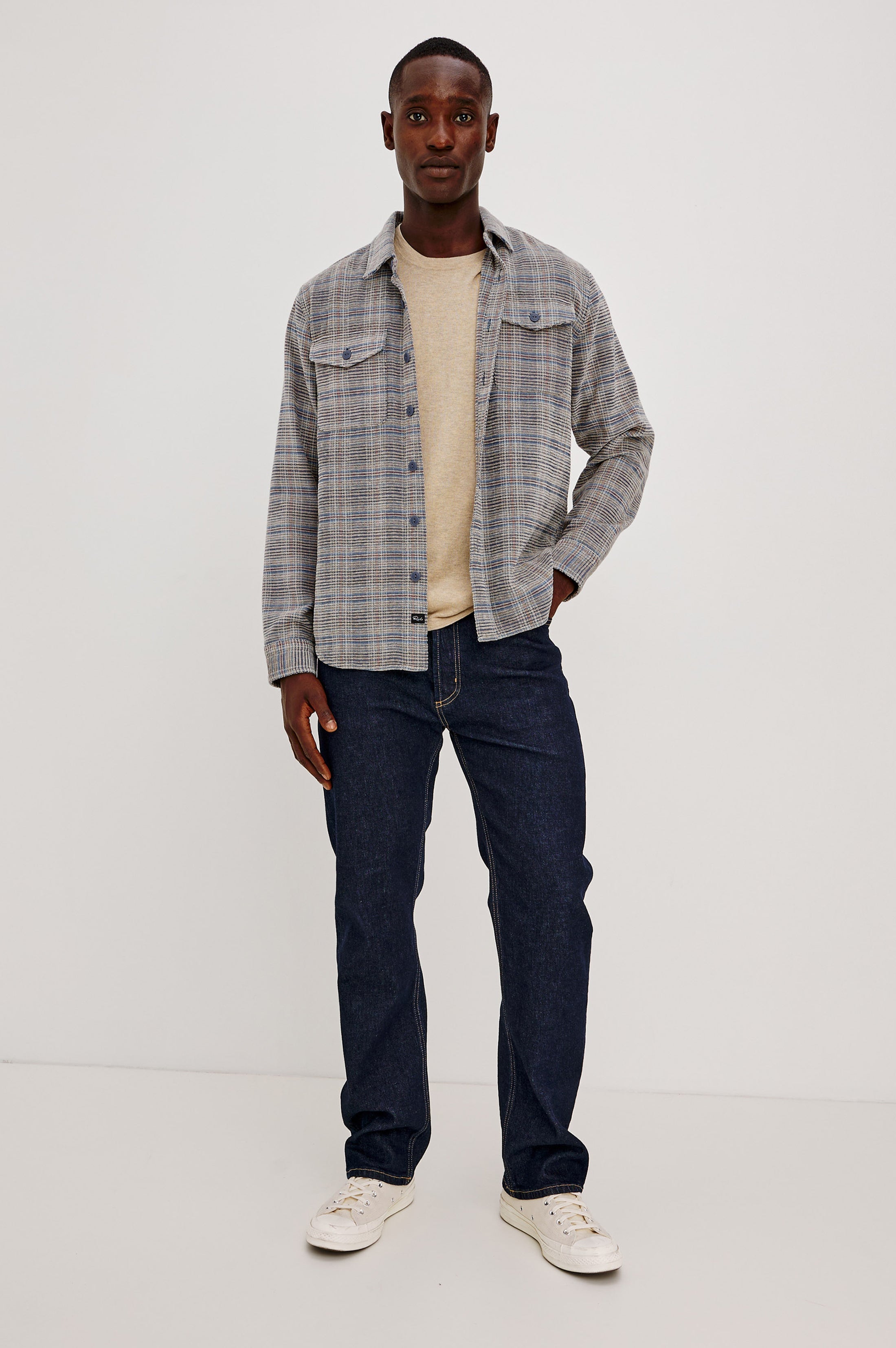 Warren Plaid Jacket Oat Meridian Chenille