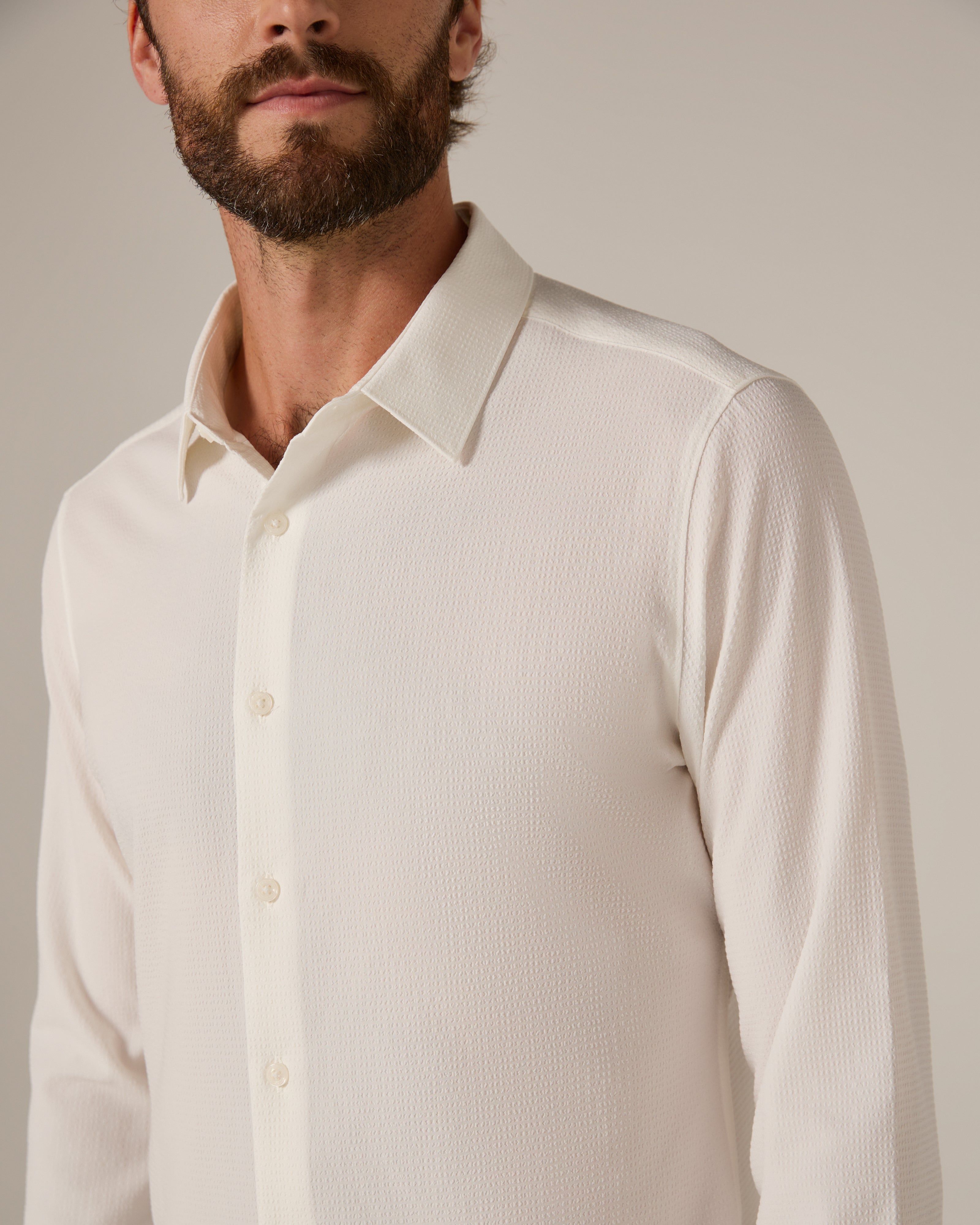 Drayton Long Sleeve Shirt Ivory