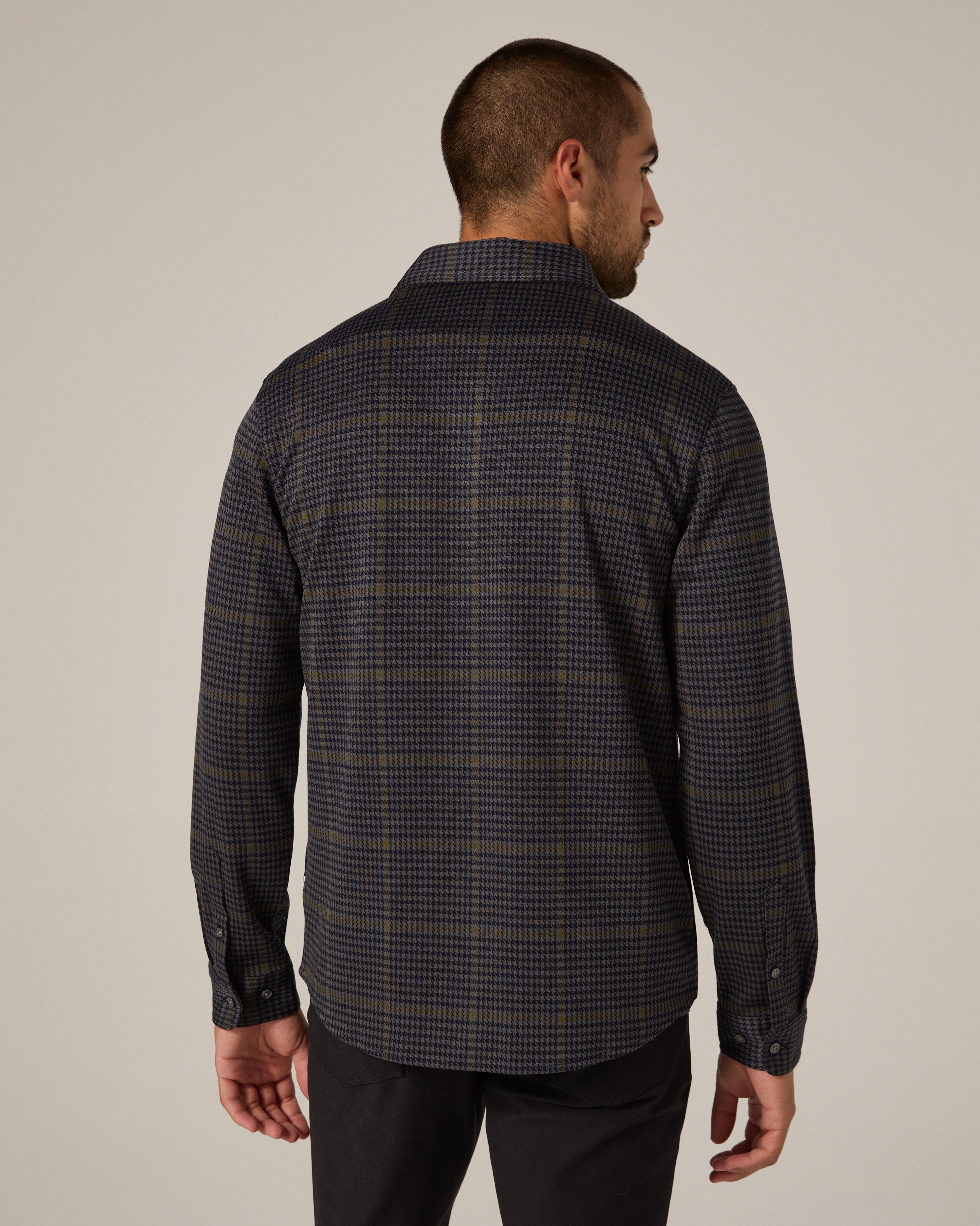 Generation Knit Check Shirt Navy