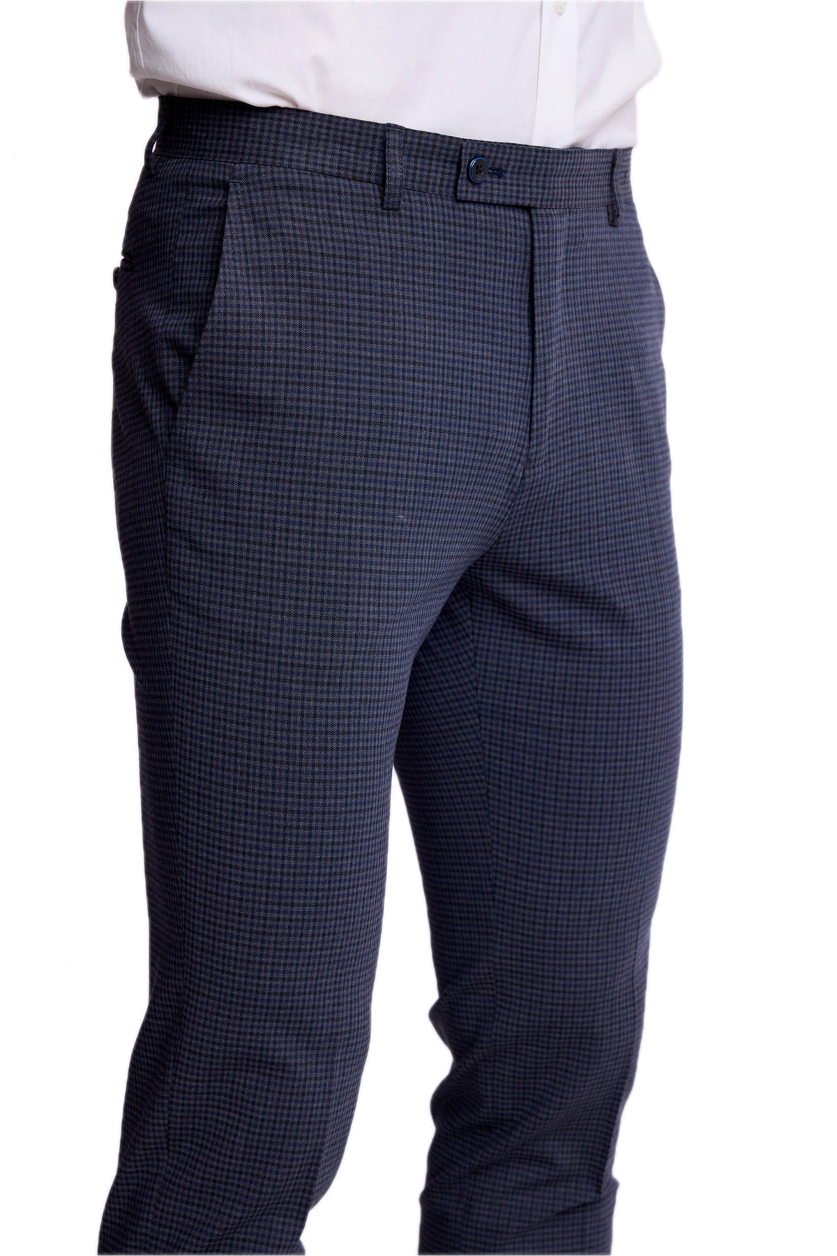 Downing Trouser Navy Burgundy Gingham