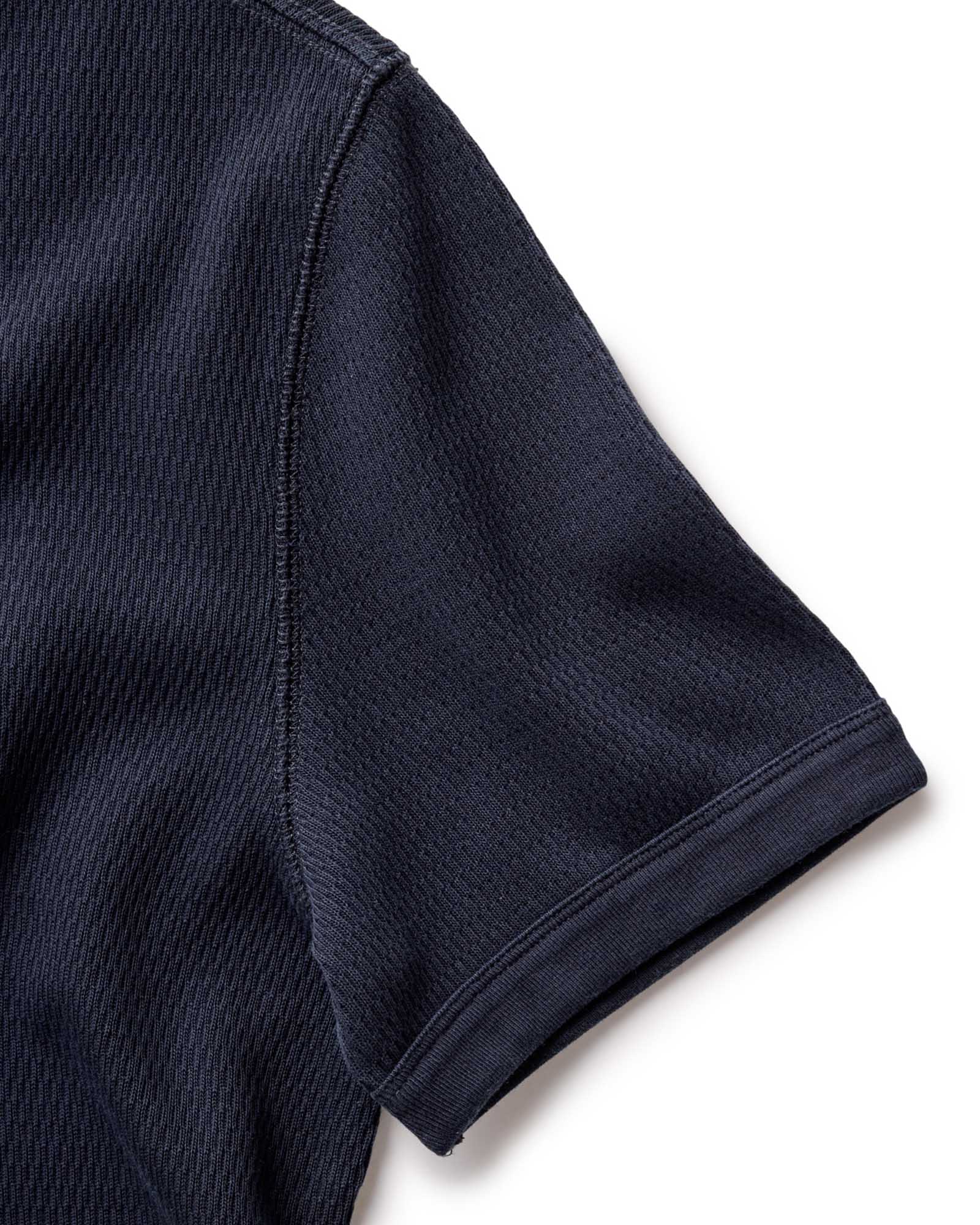 The Organic Cotton Waffle Short Sleeve Crew Washed Navy