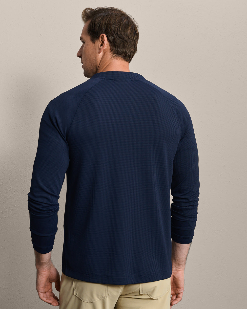 Waffle Tech Henley True Navy