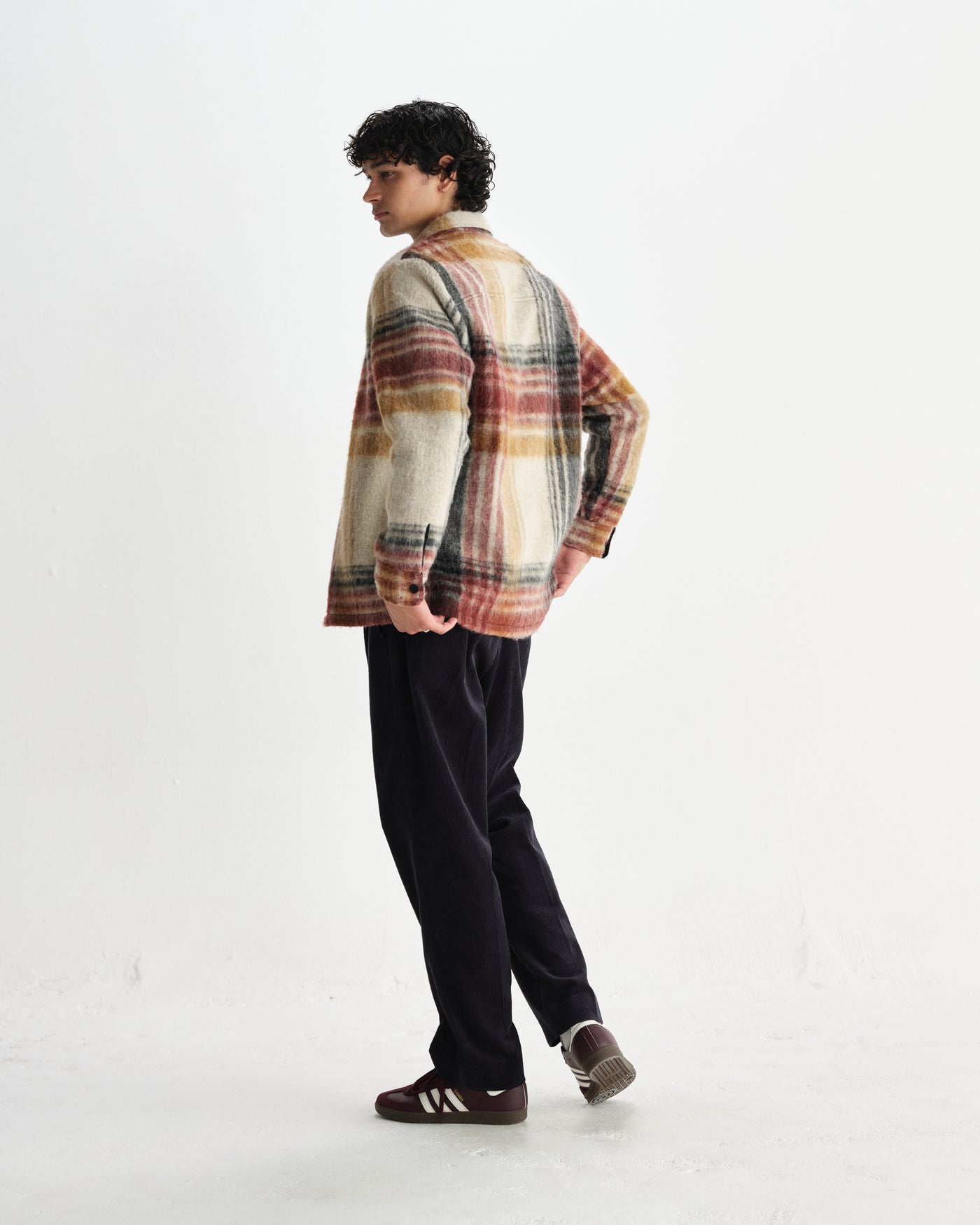 Nolan Overshirt - Wool Blend Check Natural/Multi