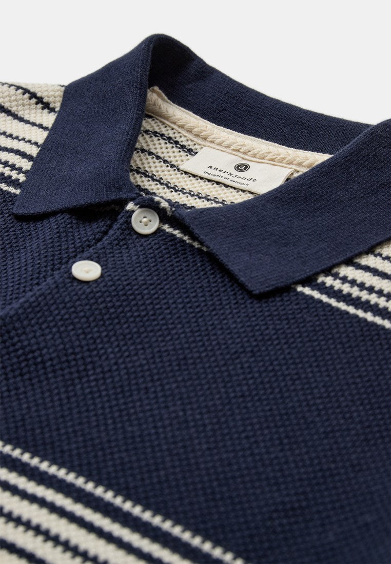 Akseb Stripe Polo Shirt Sky Captain