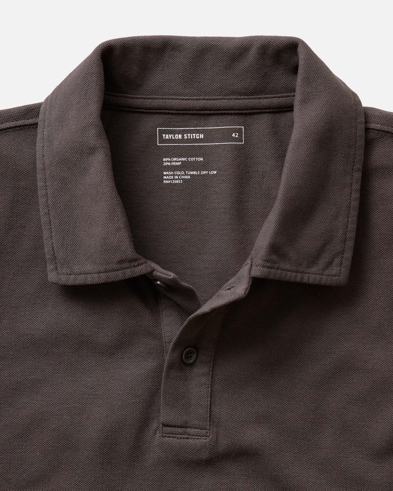The Baseline Polo Asphalt Pique