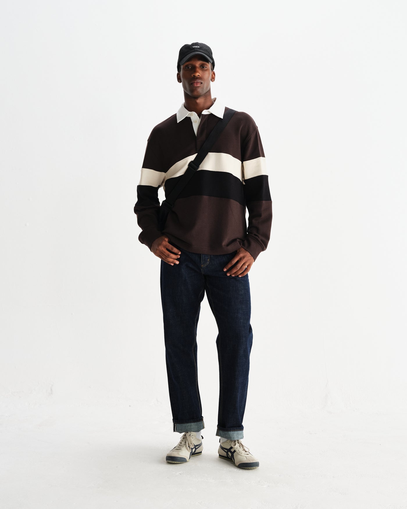 Rowhill Rugby Shirt - Paneled Loopback Brown/Black