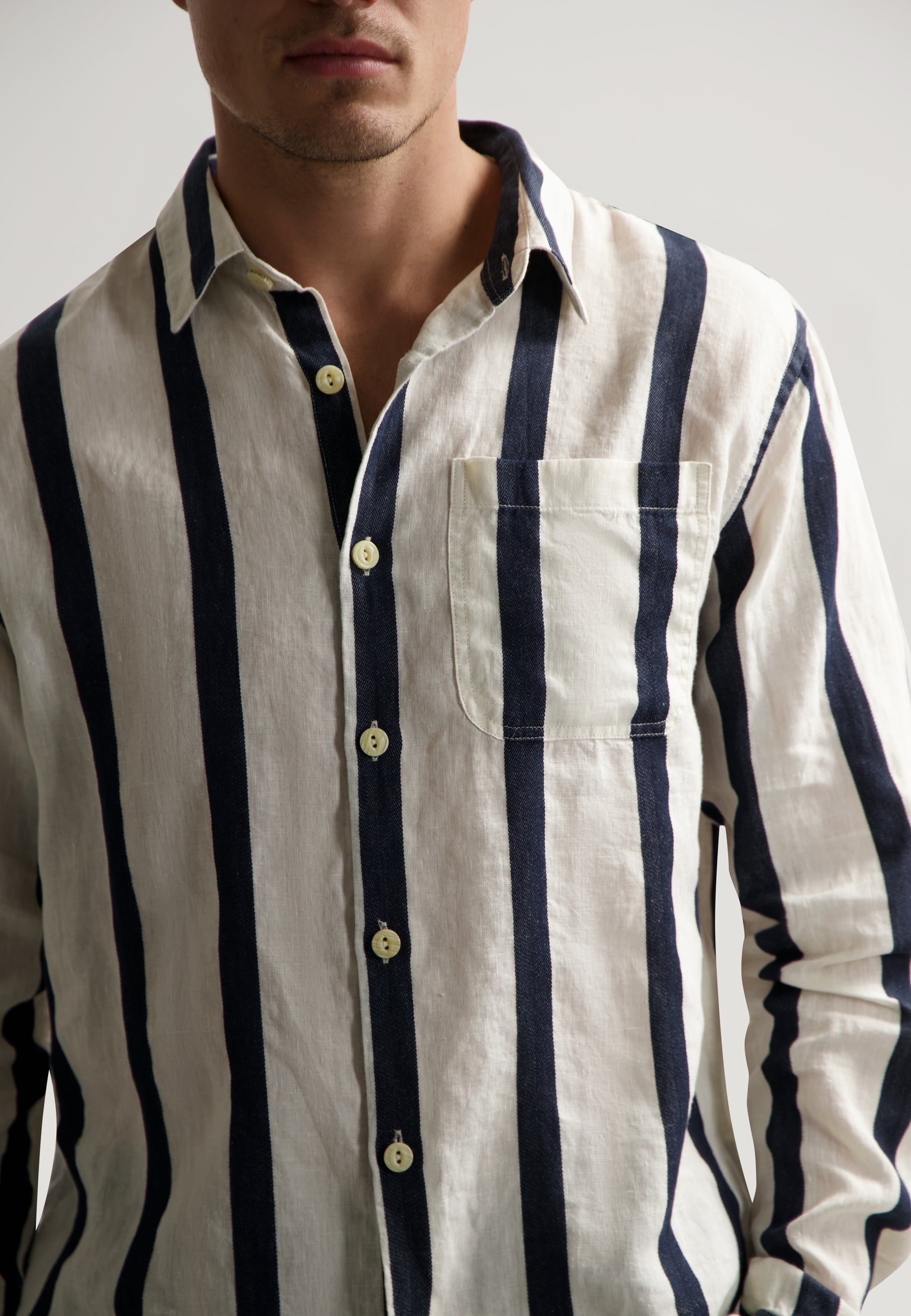 Miller Linen Blend Shirt Dark Navy