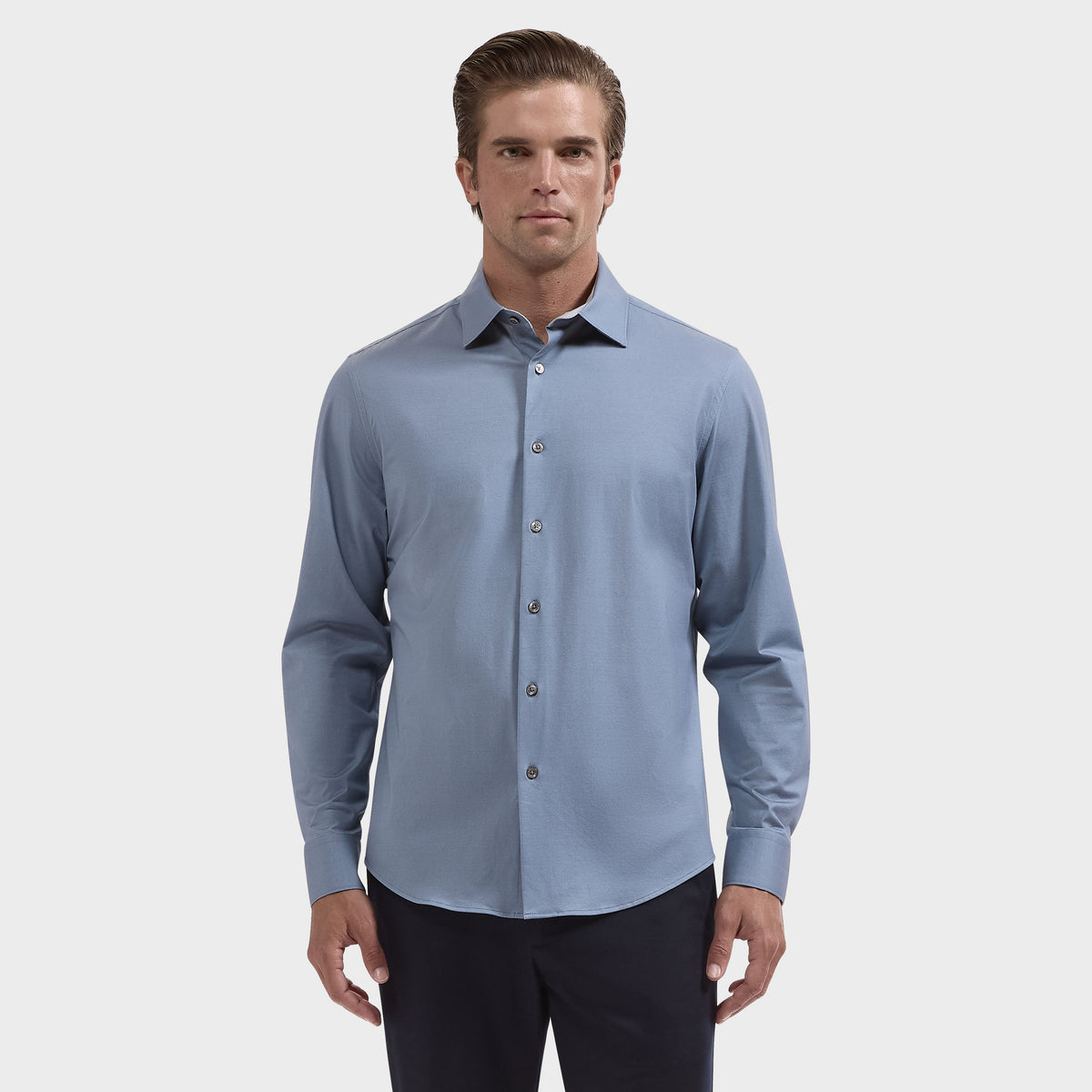 OOOHCotton Jimmy Long Sleeve Shirt Steel