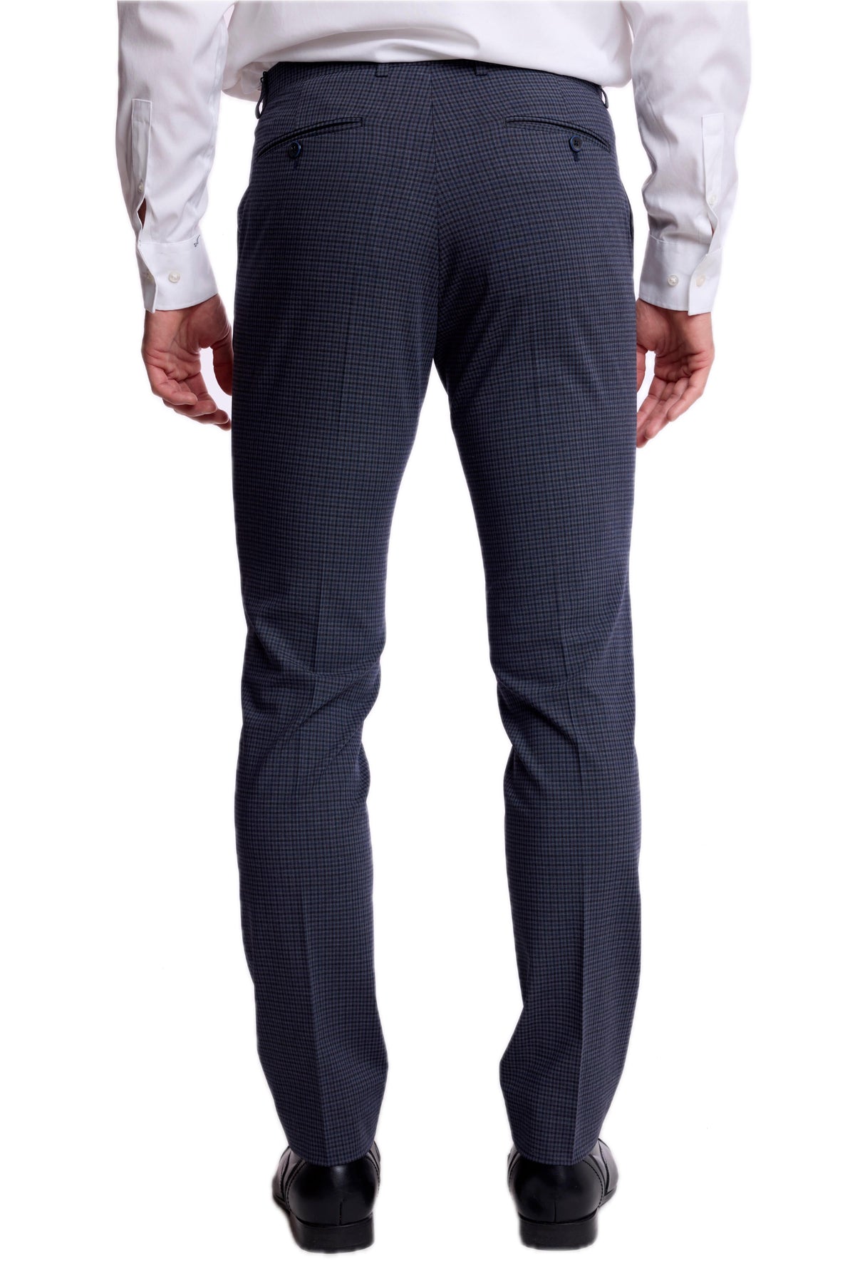 Downing Trouser Navy Burgundy Gingham