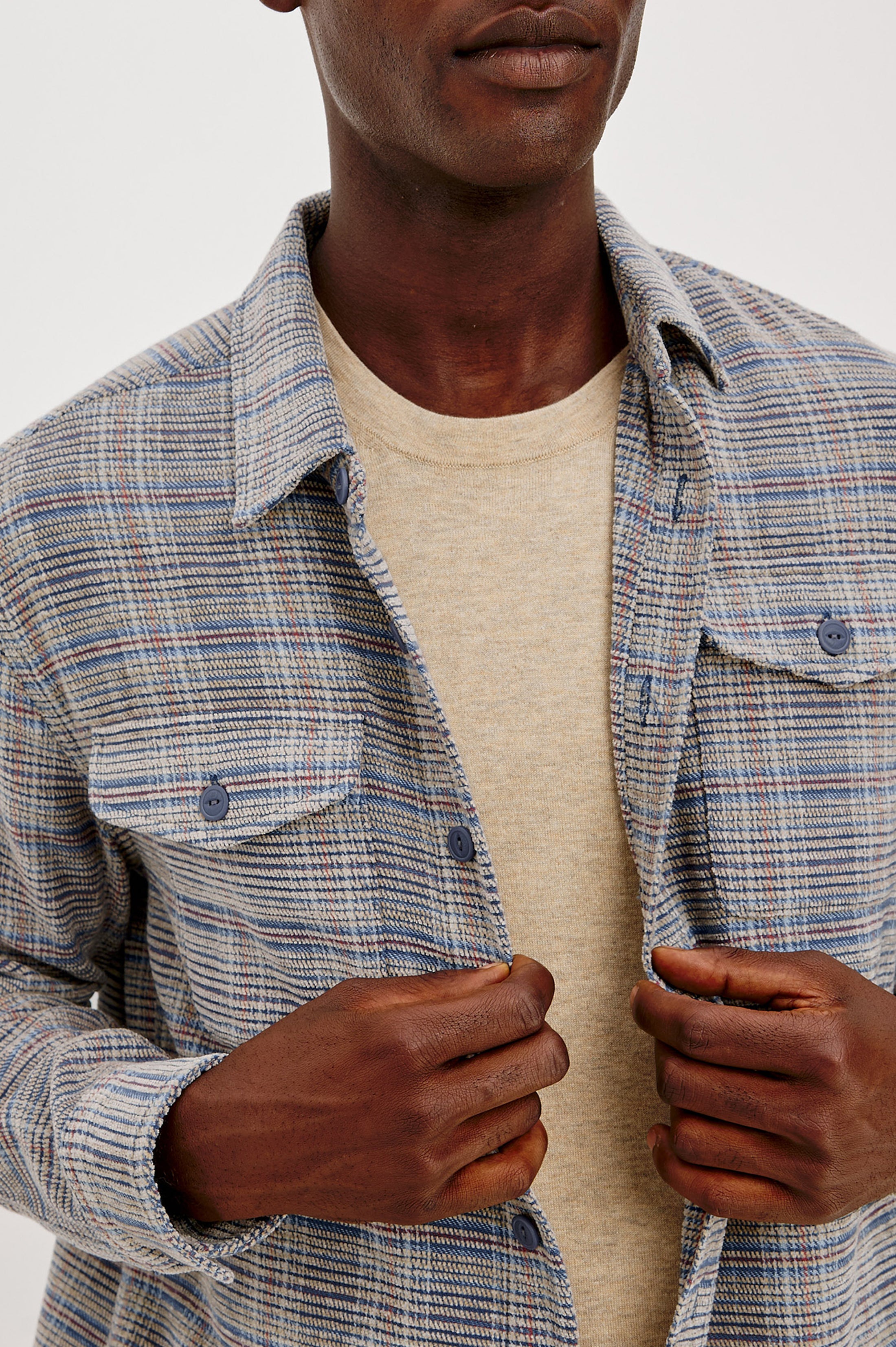 Warren Plaid Jacket Oat Meridian Chenille