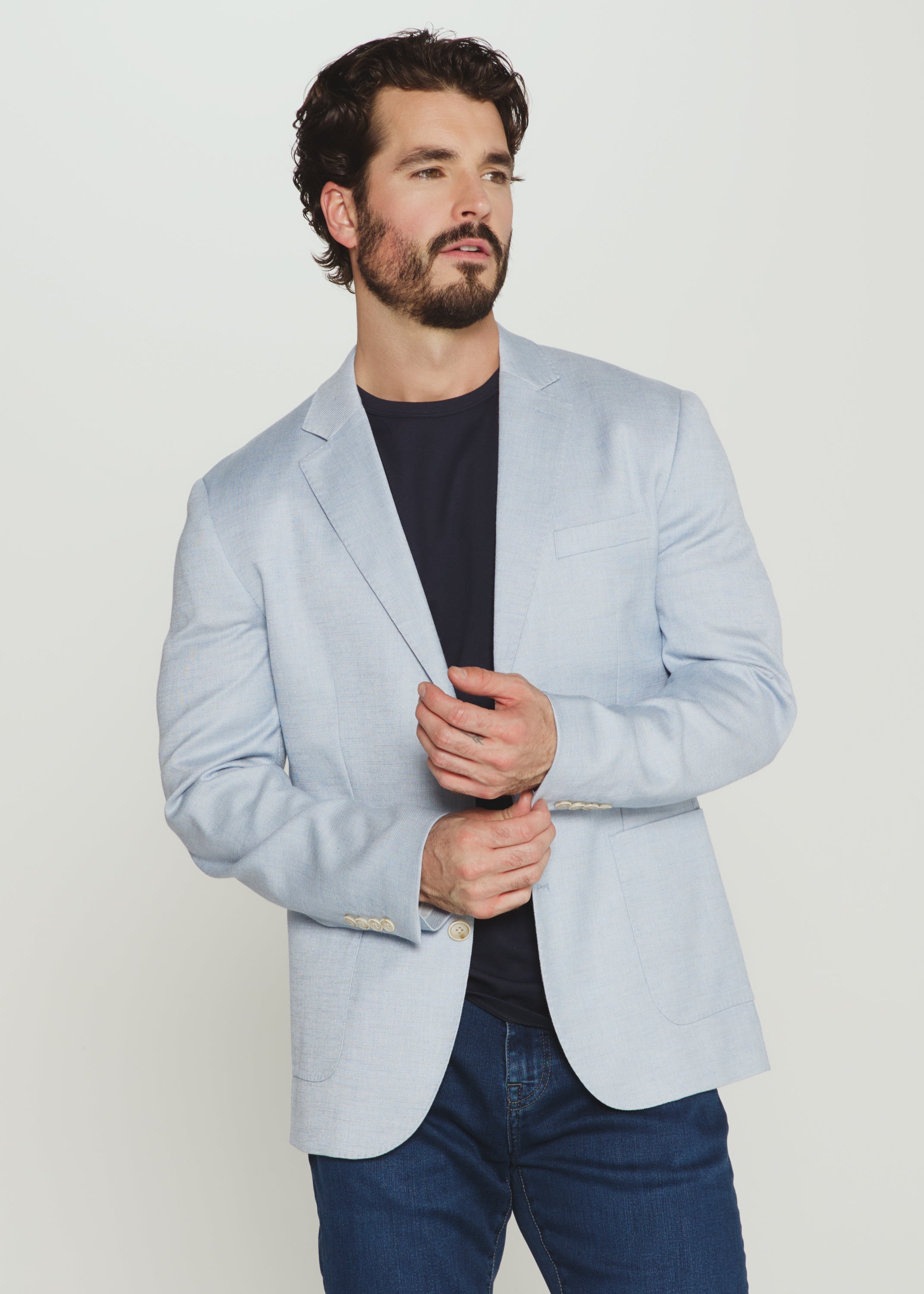 Saltwood Linen Blazer Light Blue