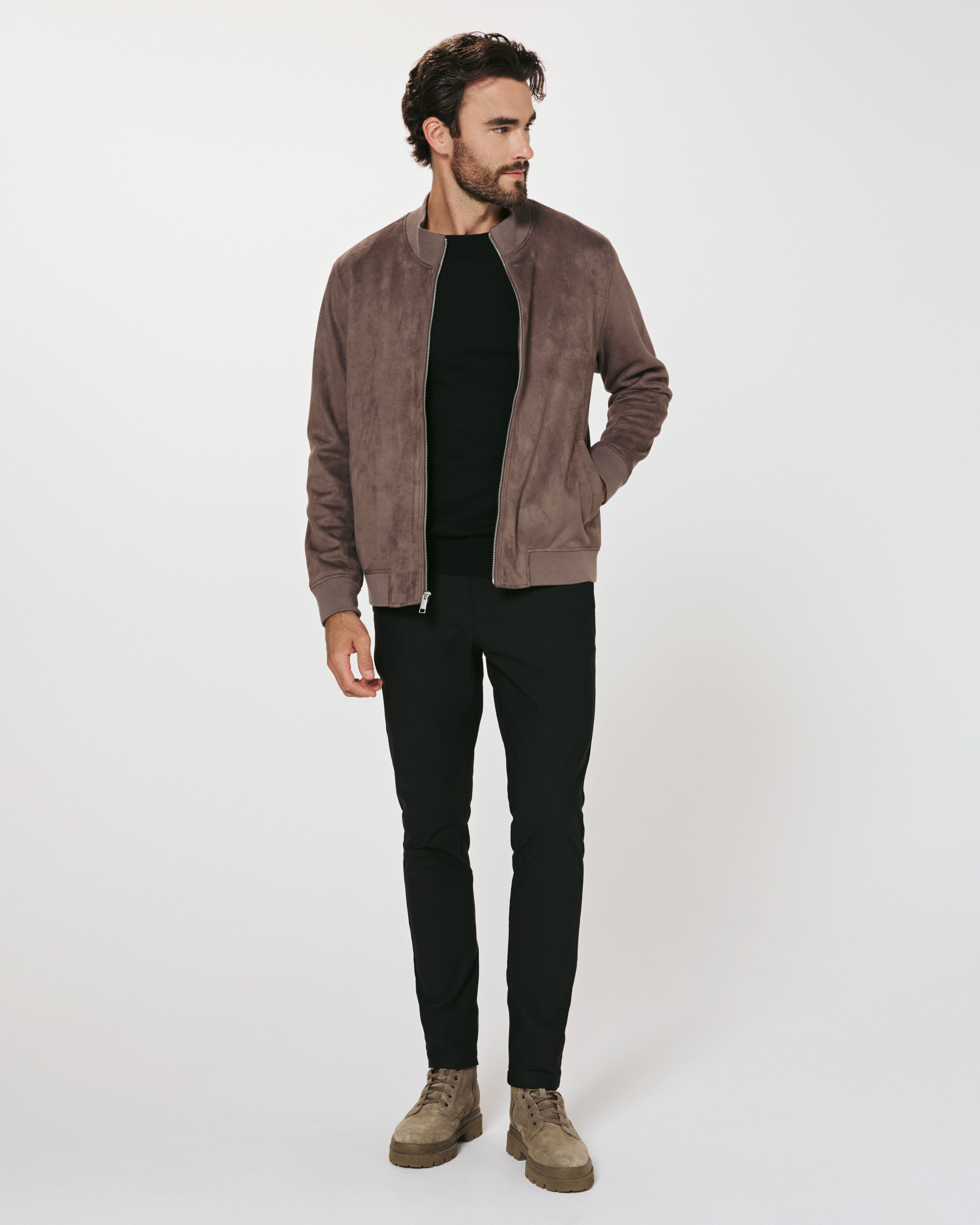Dylan Suede Jacket Dark Taupe