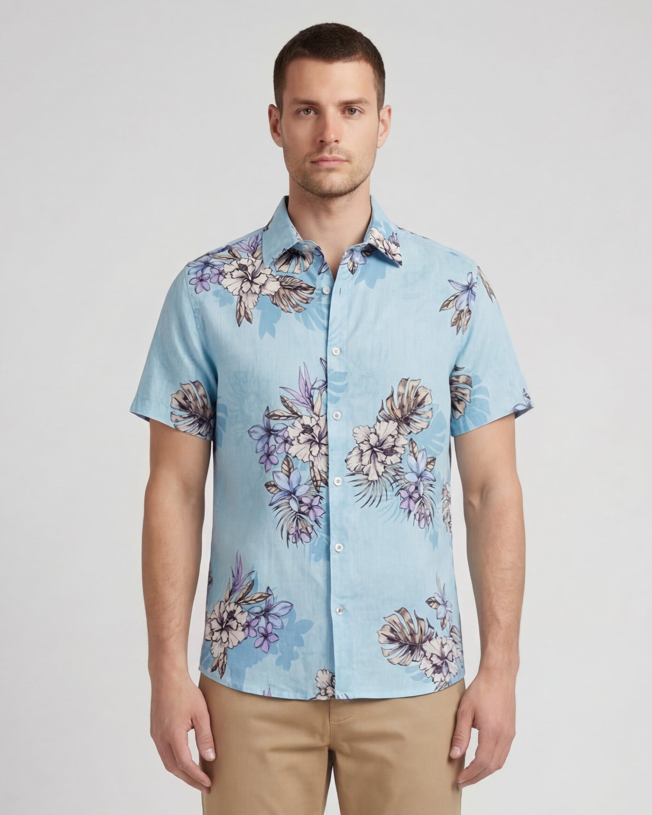 Loic Floral Button Up Exotic Teal