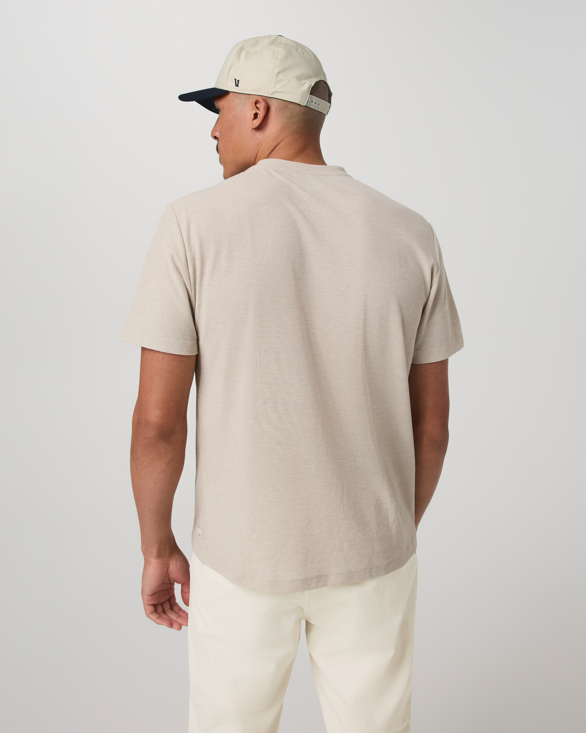 S/S Micro Waffle Tee-Relaxed Desert Heather