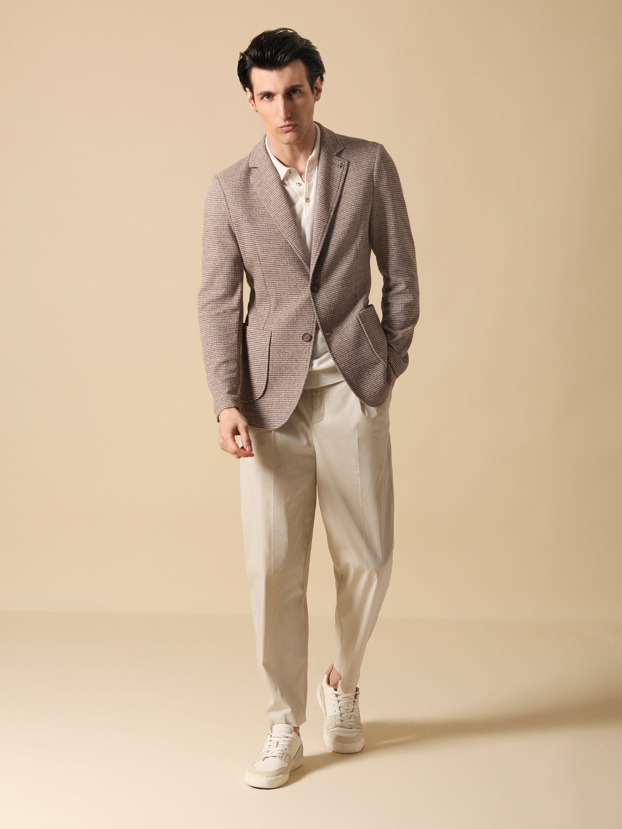 Regi Textured Blazer Dove Grey