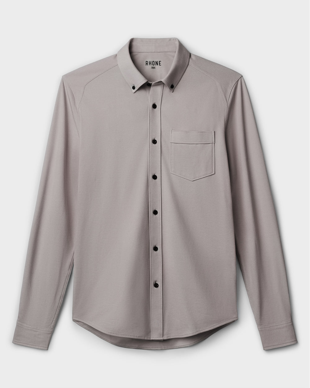 Effortless Oxford Button Down Foggy Taupe Heather