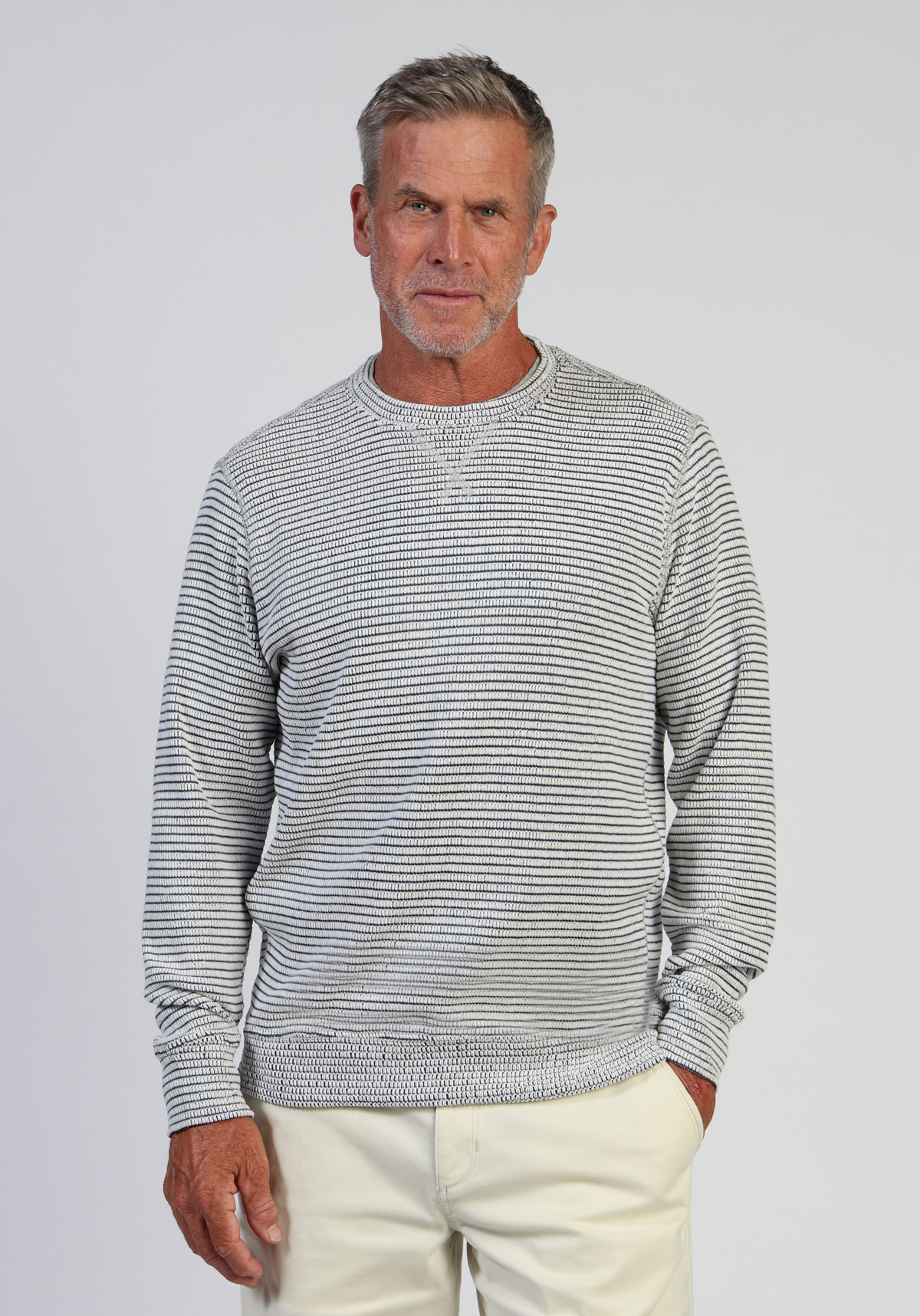 Baja Stripe Crewneck Blue