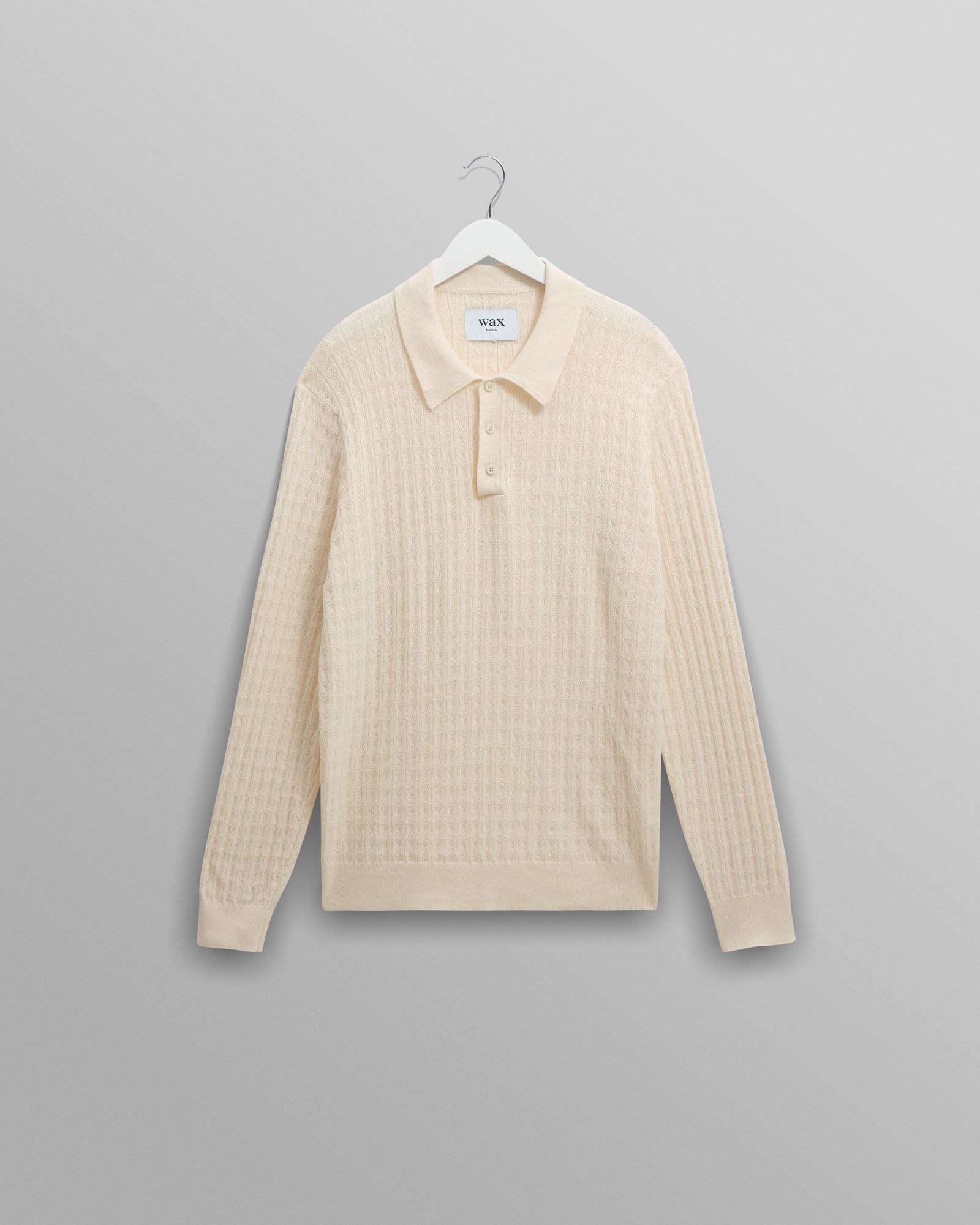Oban Polo - Diamond Stripe Knit Ecru