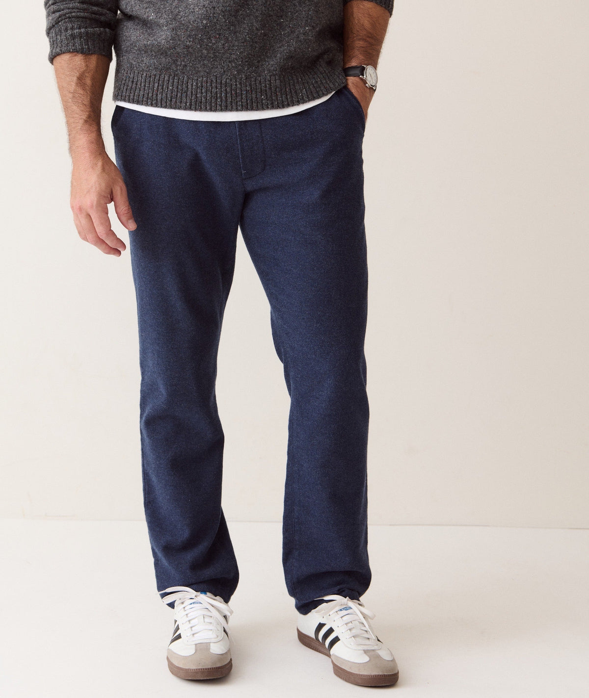 Saturday Houndstooth Chino - Slim Straight Navy