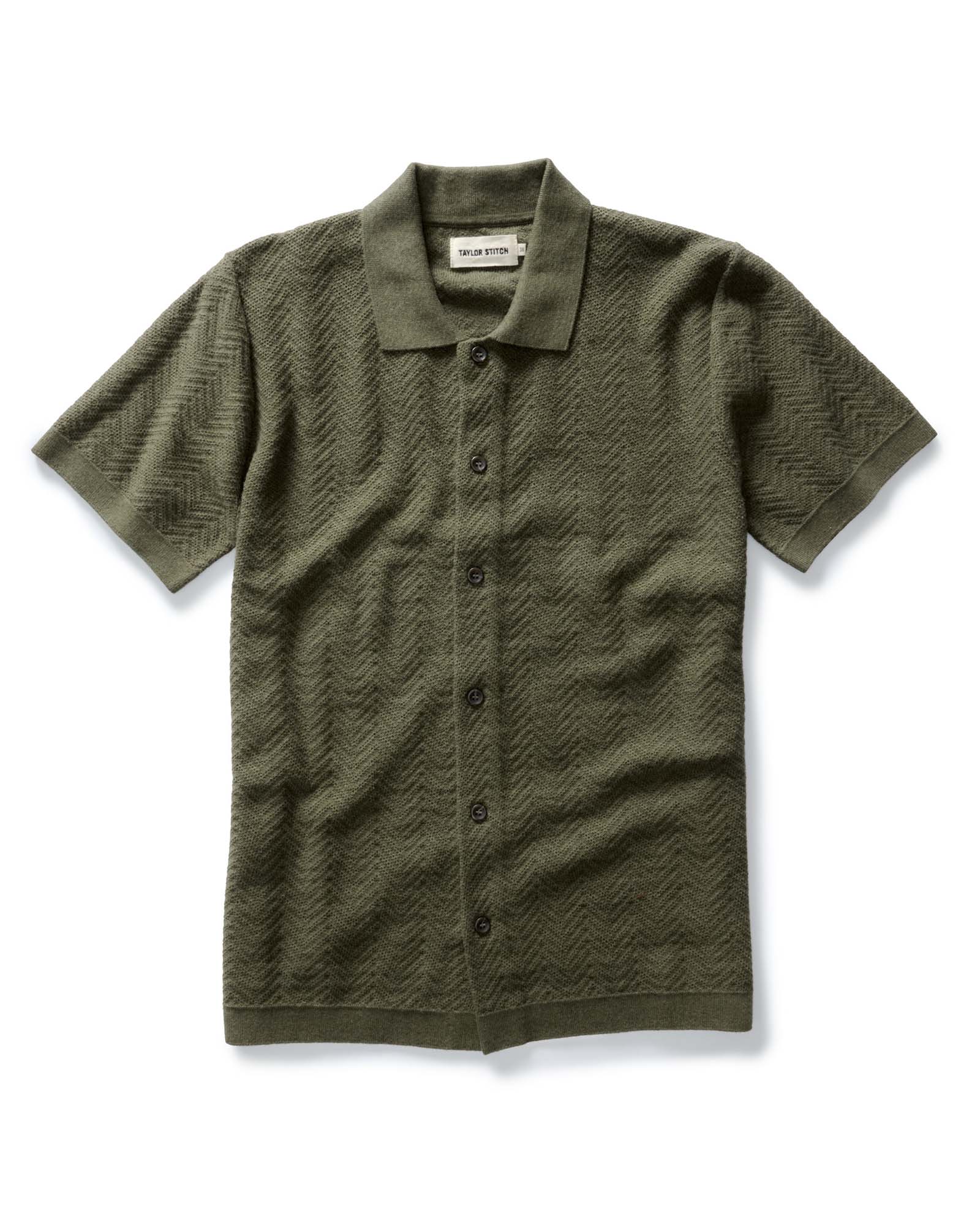 The Button Down Polo Cilantro Herringbone