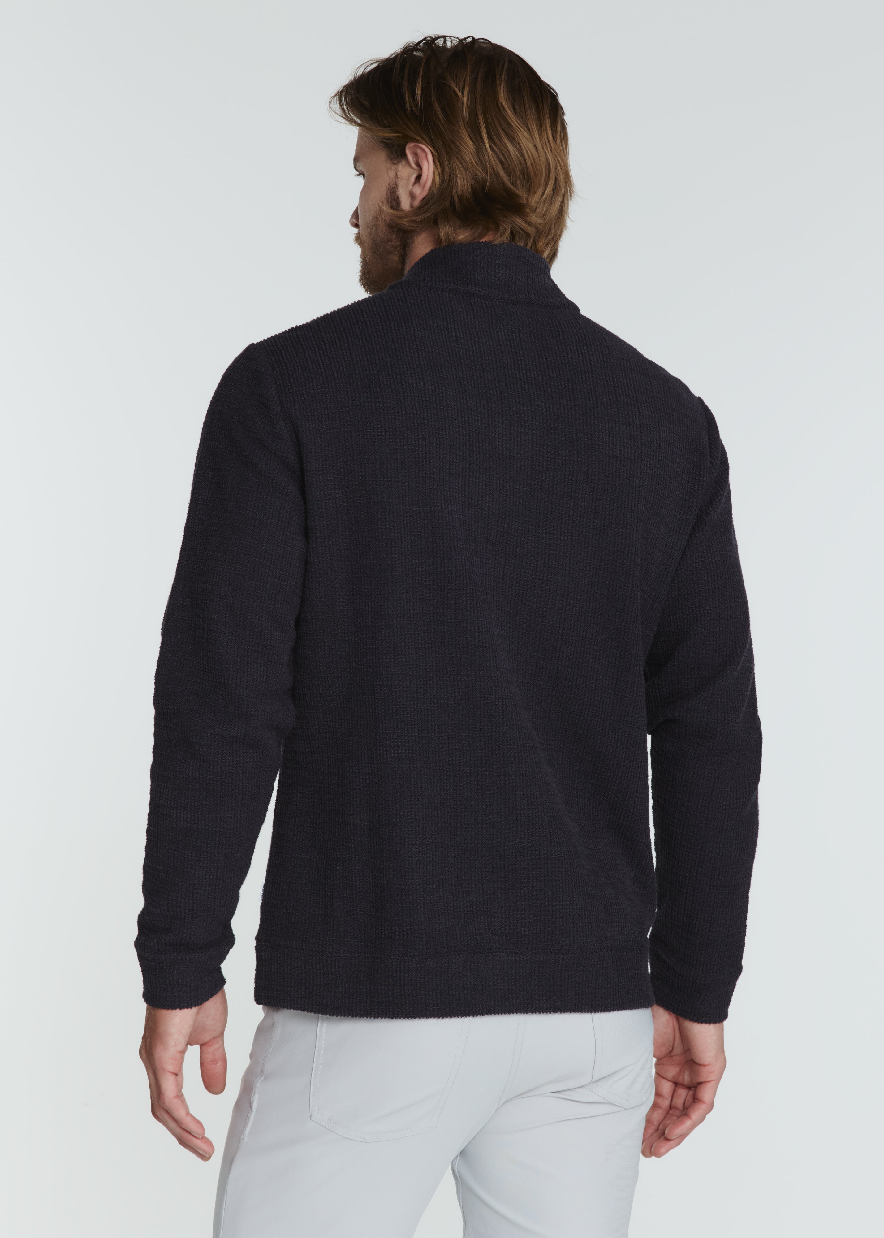 Monterey Textured Quarter Zip Pullover Navy