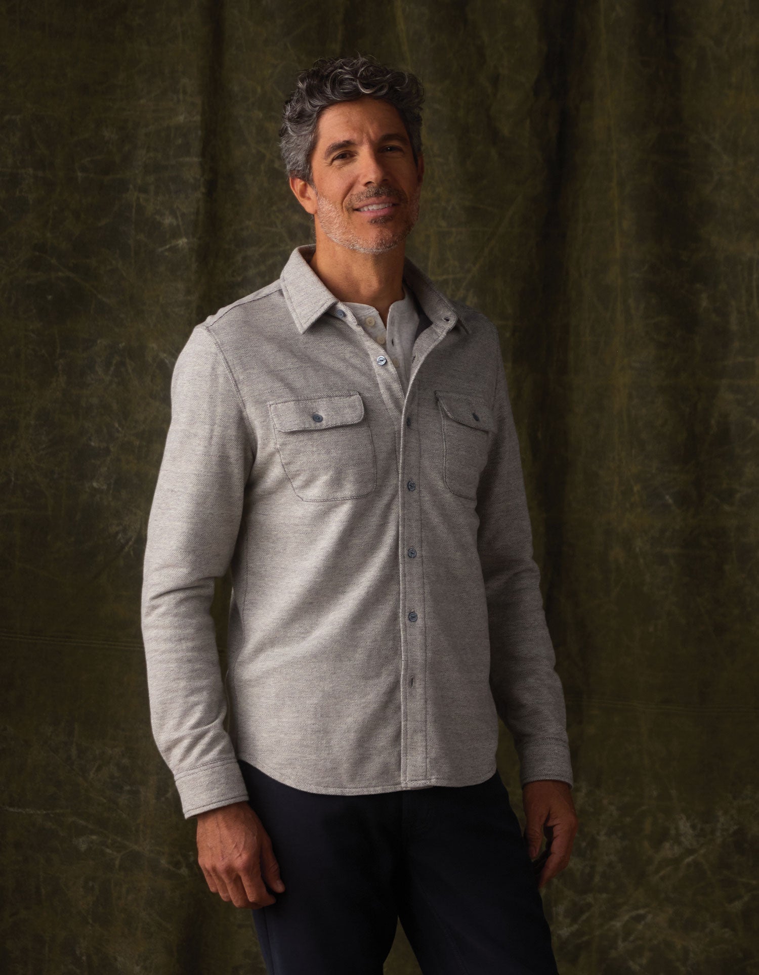 Textured Knit Everyday Shirt Graphite
