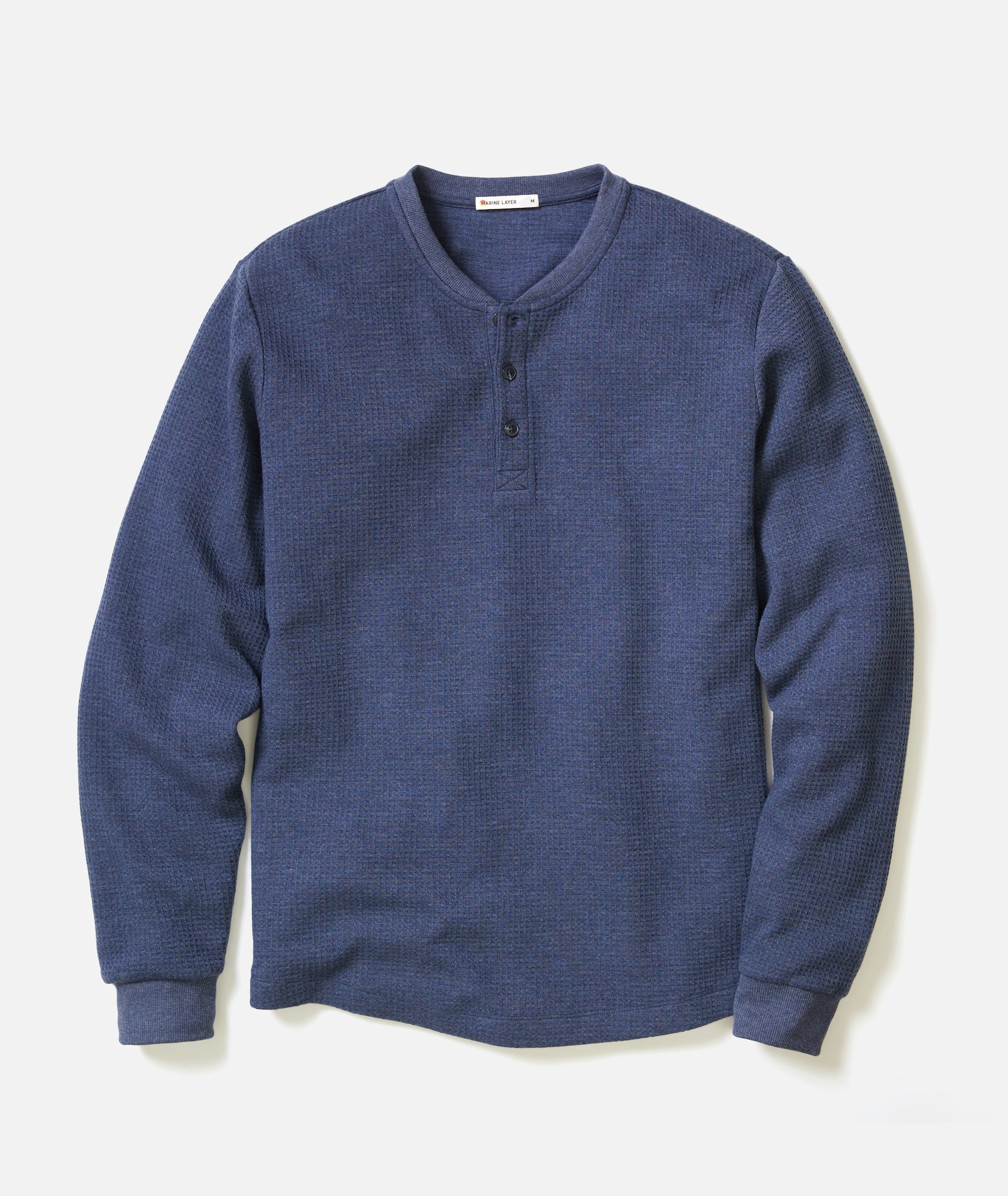 Waffle Henley Blue