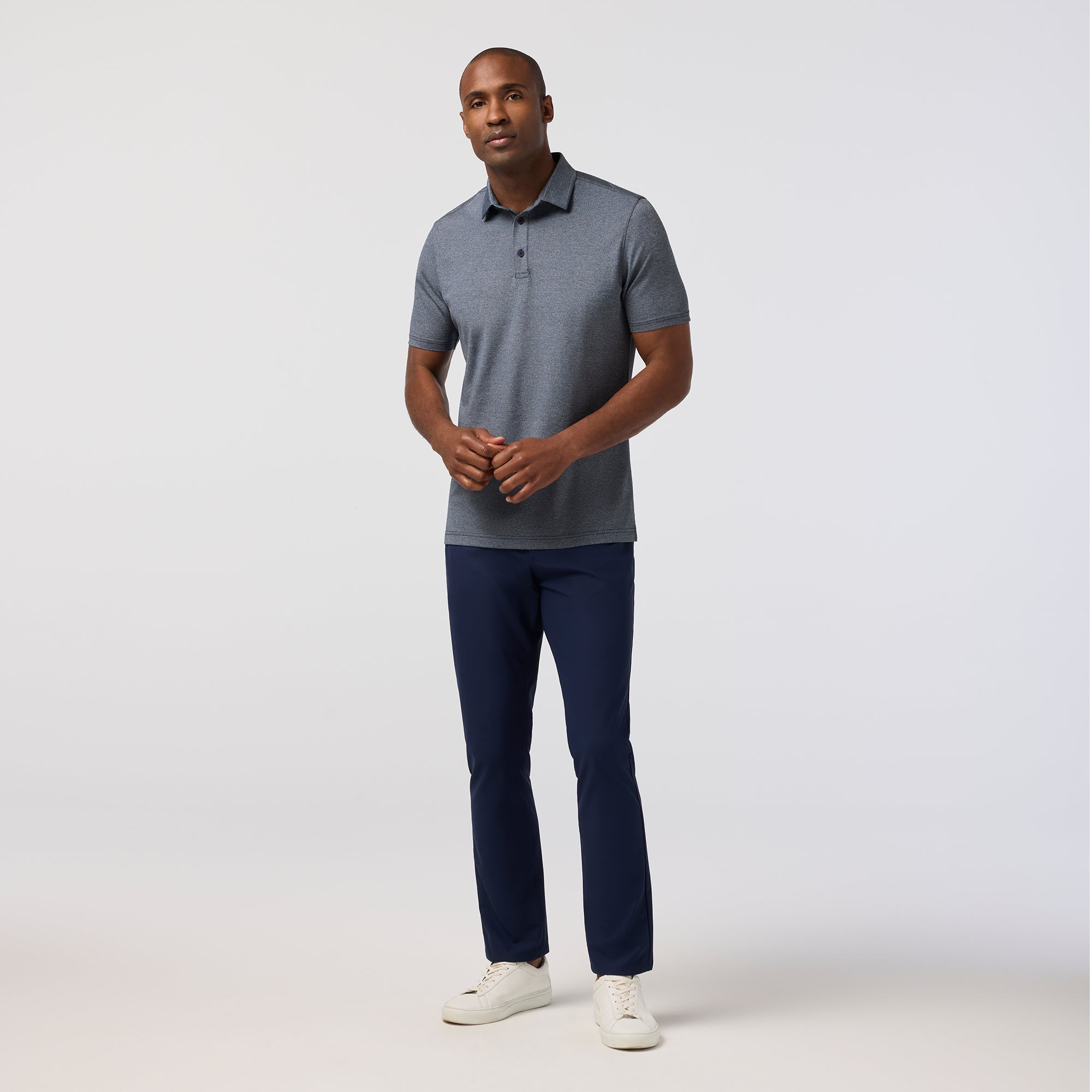 Harper Short Sleeve Polo Navy Heather