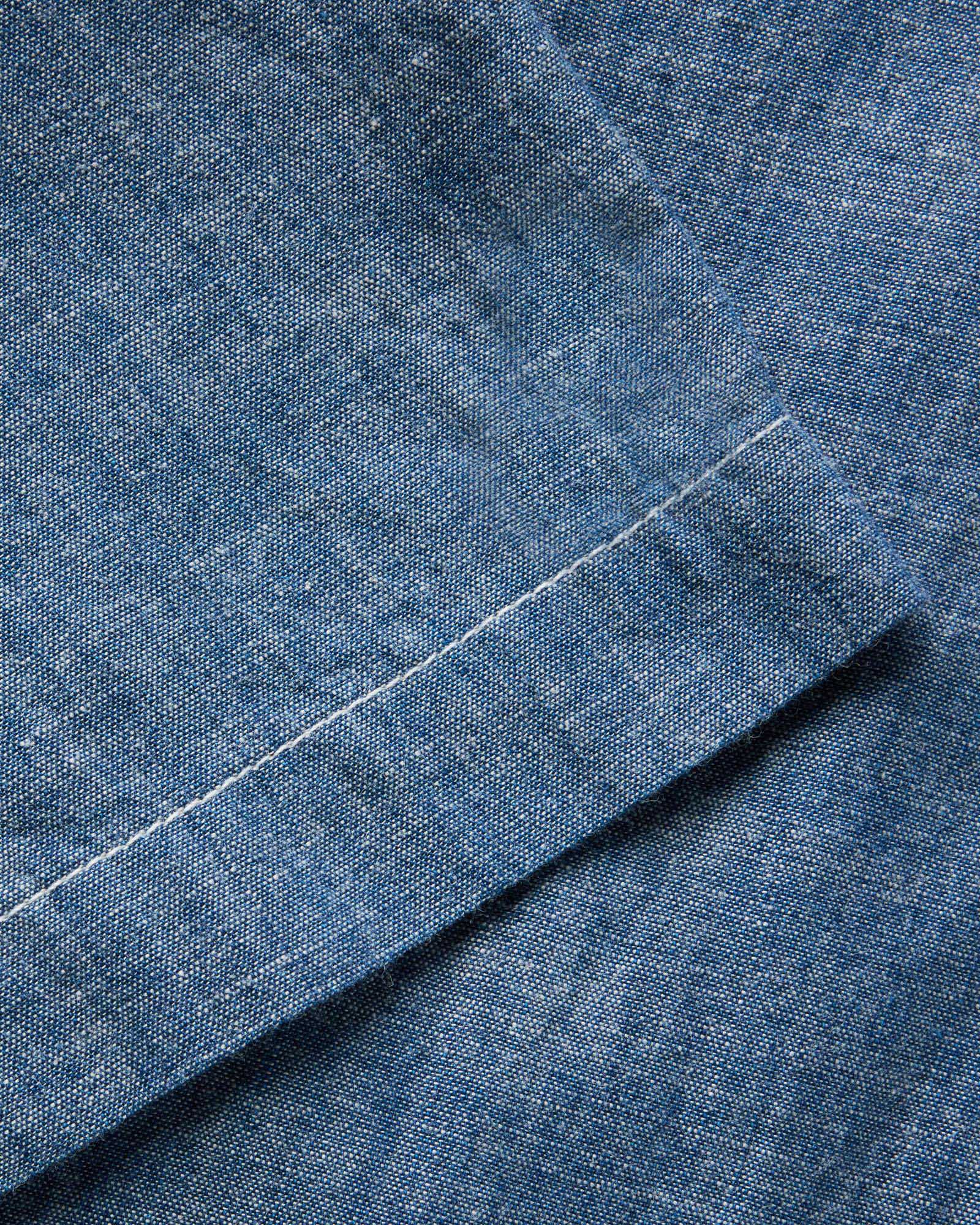 The Short Sleeve Crew Shirt Washed Indigo Chambray