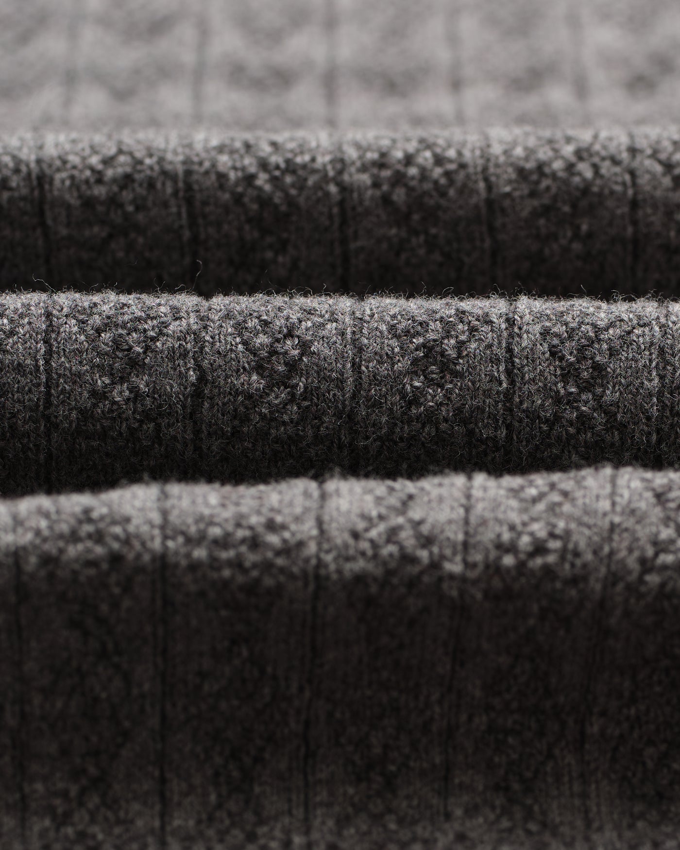 Oban Polo - Diamond Stripe Knit Grey Marl