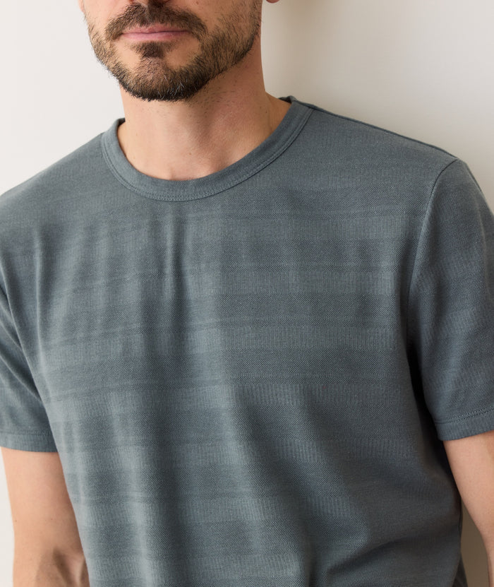 Signature Jacquard Crew Tee Balsam Green