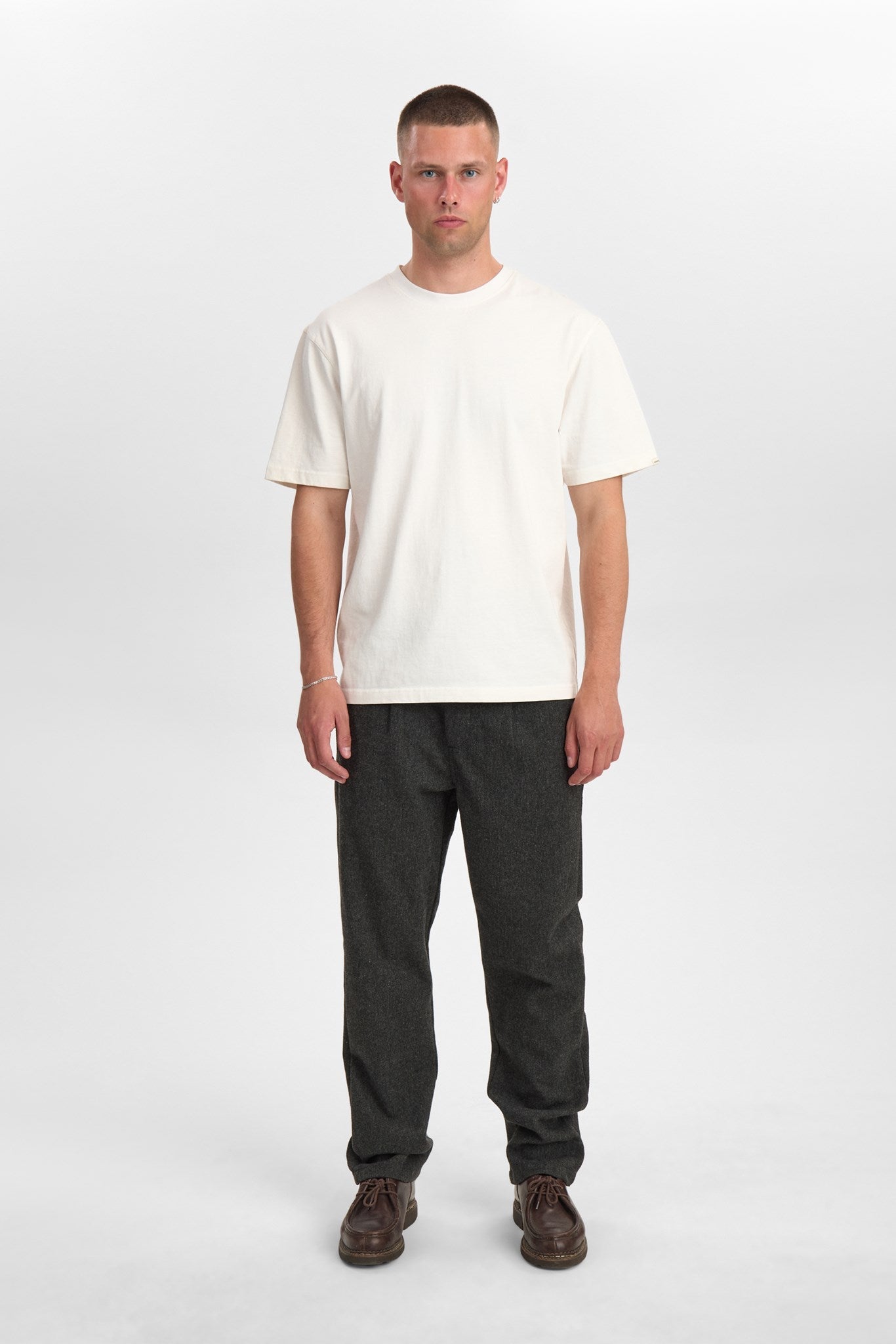 Akjan Pleat Wool Pant Granite Grey