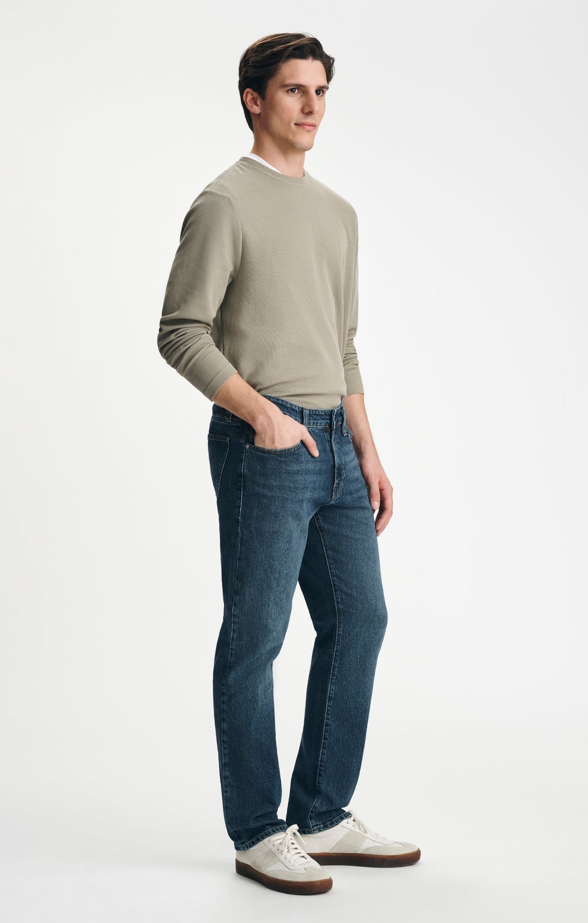 Zach Classic Blue Straight Leg Denim Dark Brushed