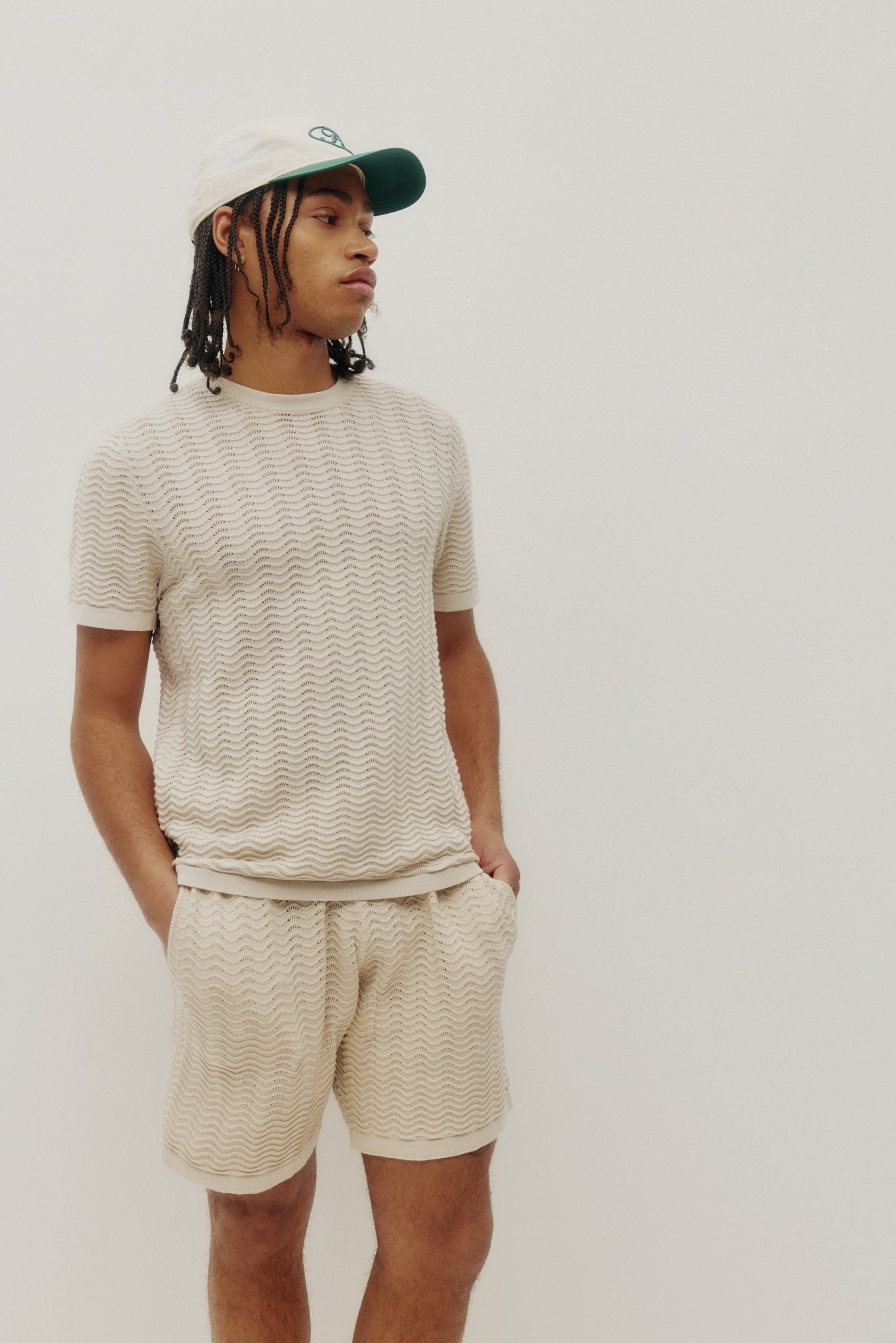 Wave Knit Tee Sand