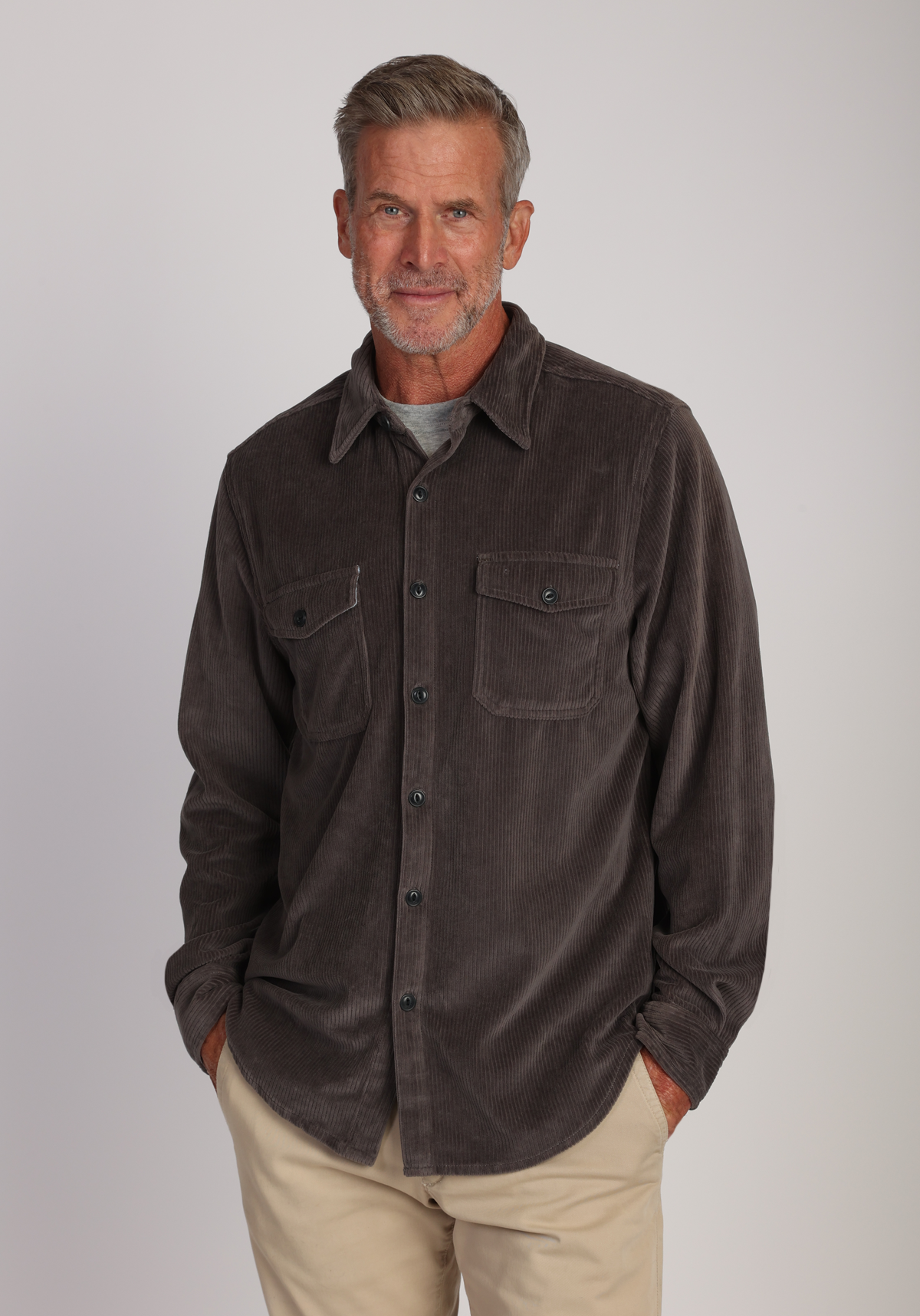 Stretch Ultra Soft Cord Shirt Harley Black