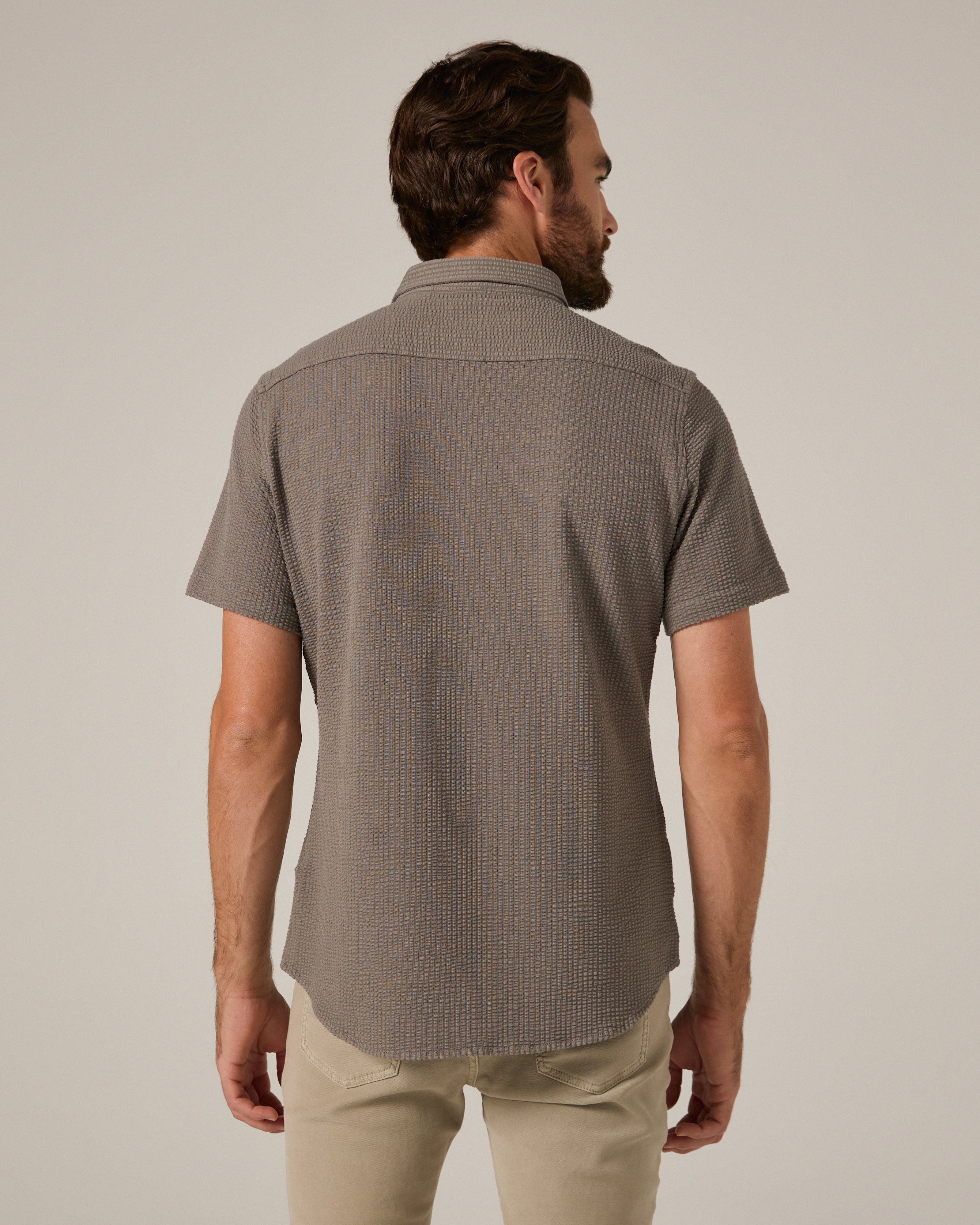 Bennet Seersucker Shirt Steel Grey