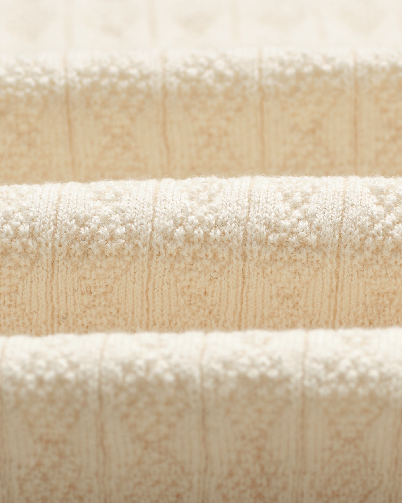 Oban Polo - Diamond Stripe Knit Ecru