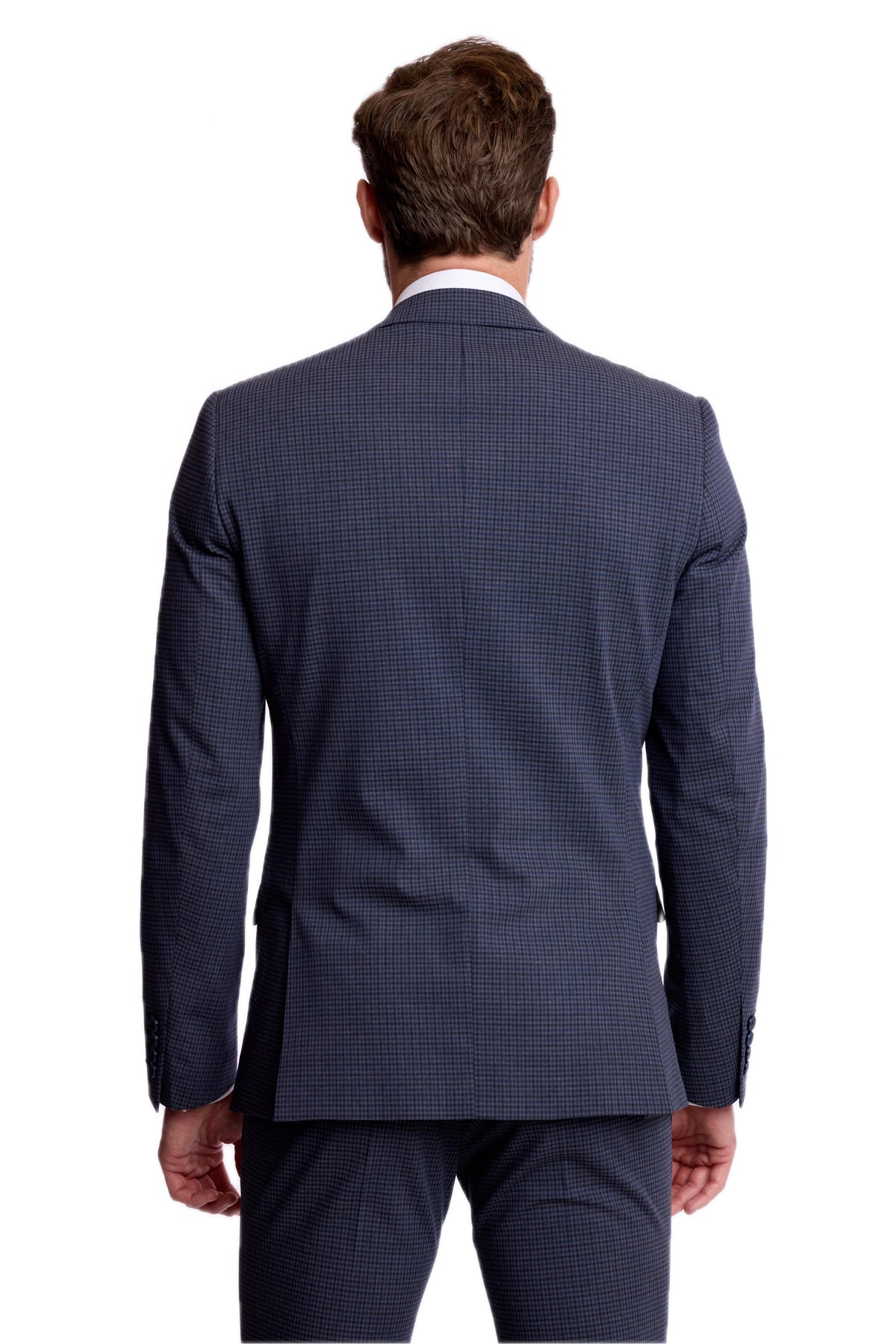 Ashton Peak Jacket Navy Burgundy Gingham