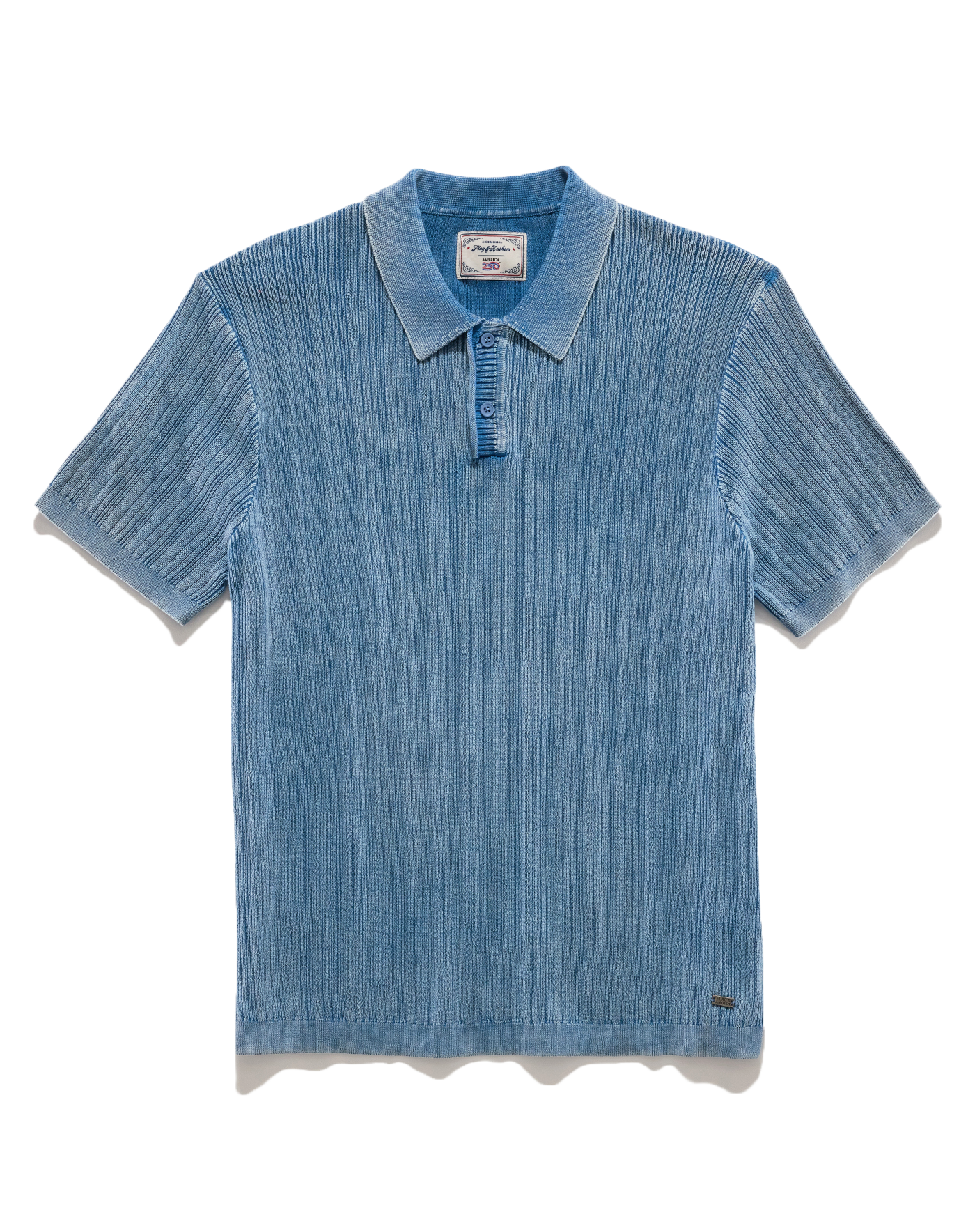 Gaffney Acid Wash Sweater Polo Washed Blue