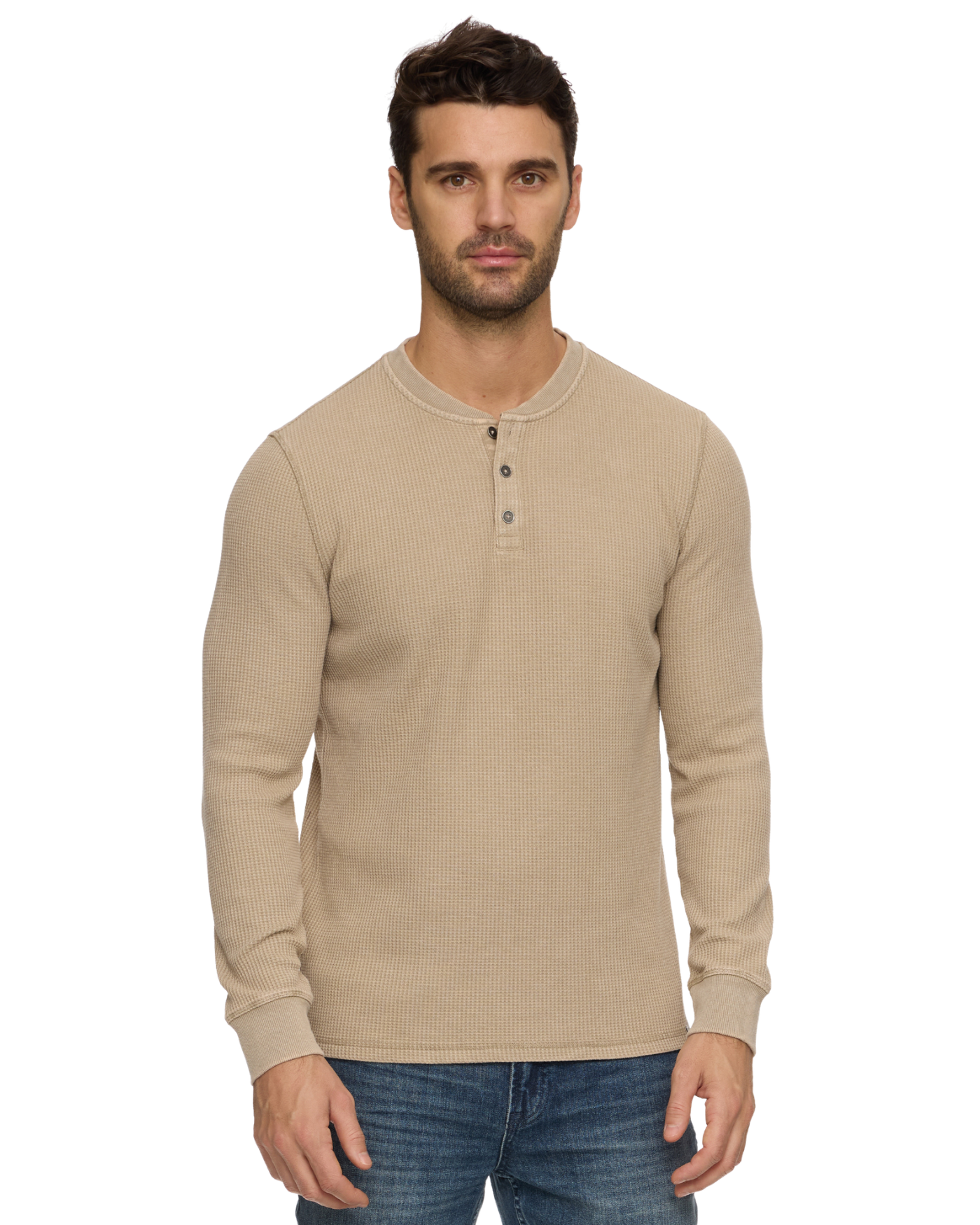 Vintage Soft Waffle Henley Tan