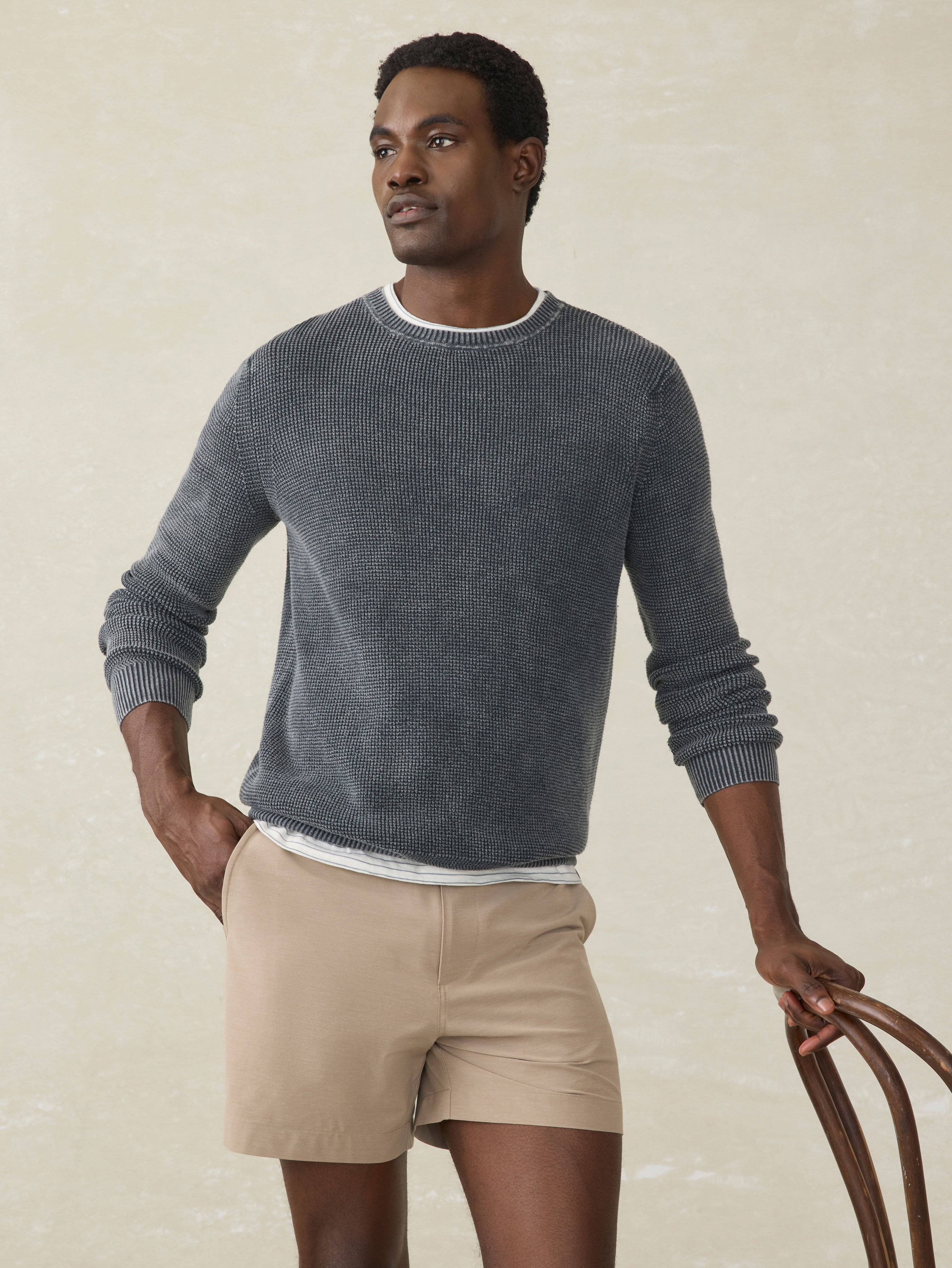 Sunwashed Crewneck Sweater Faded Black