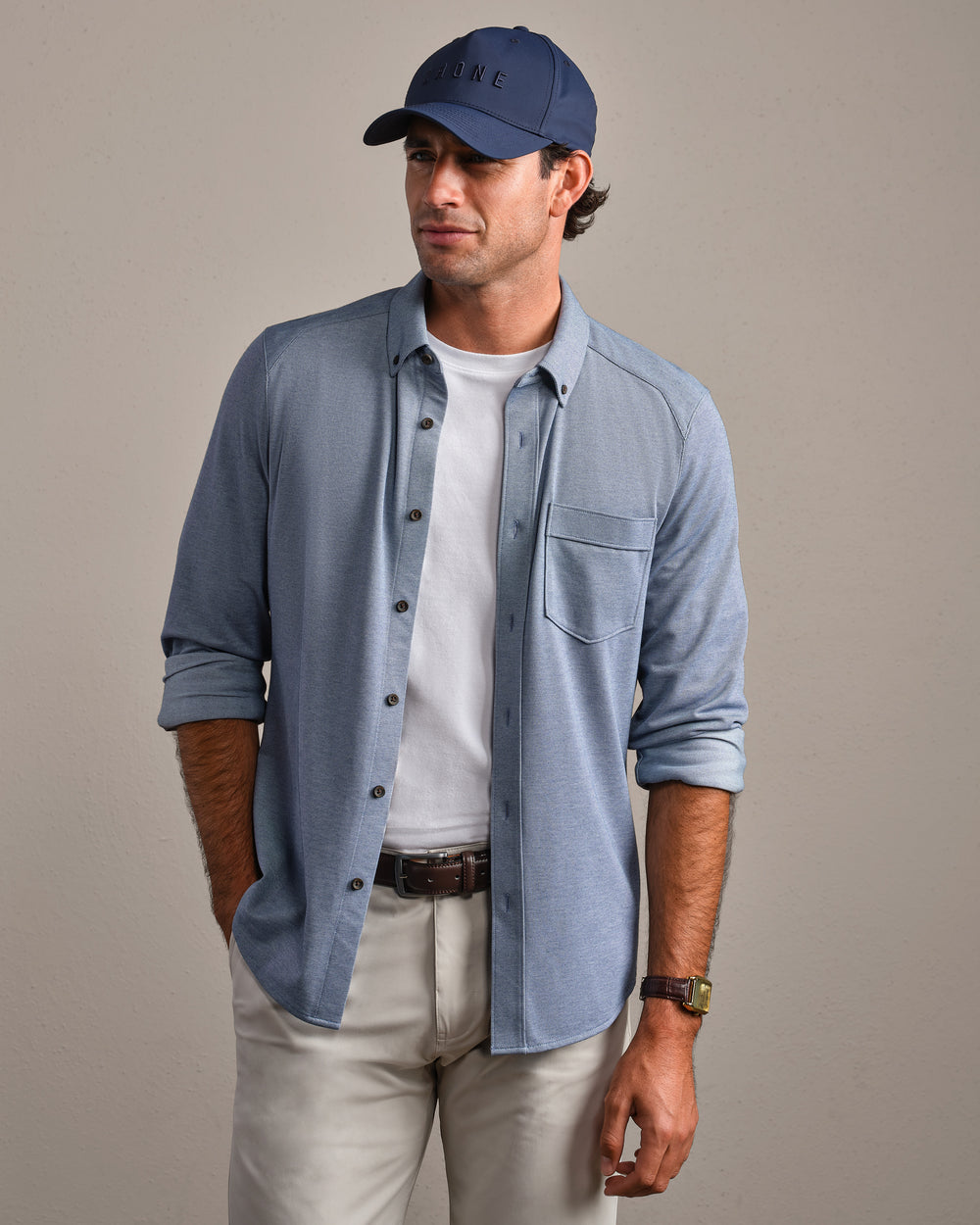 Effortless Oxford Button Down Vintage Indigo Heather