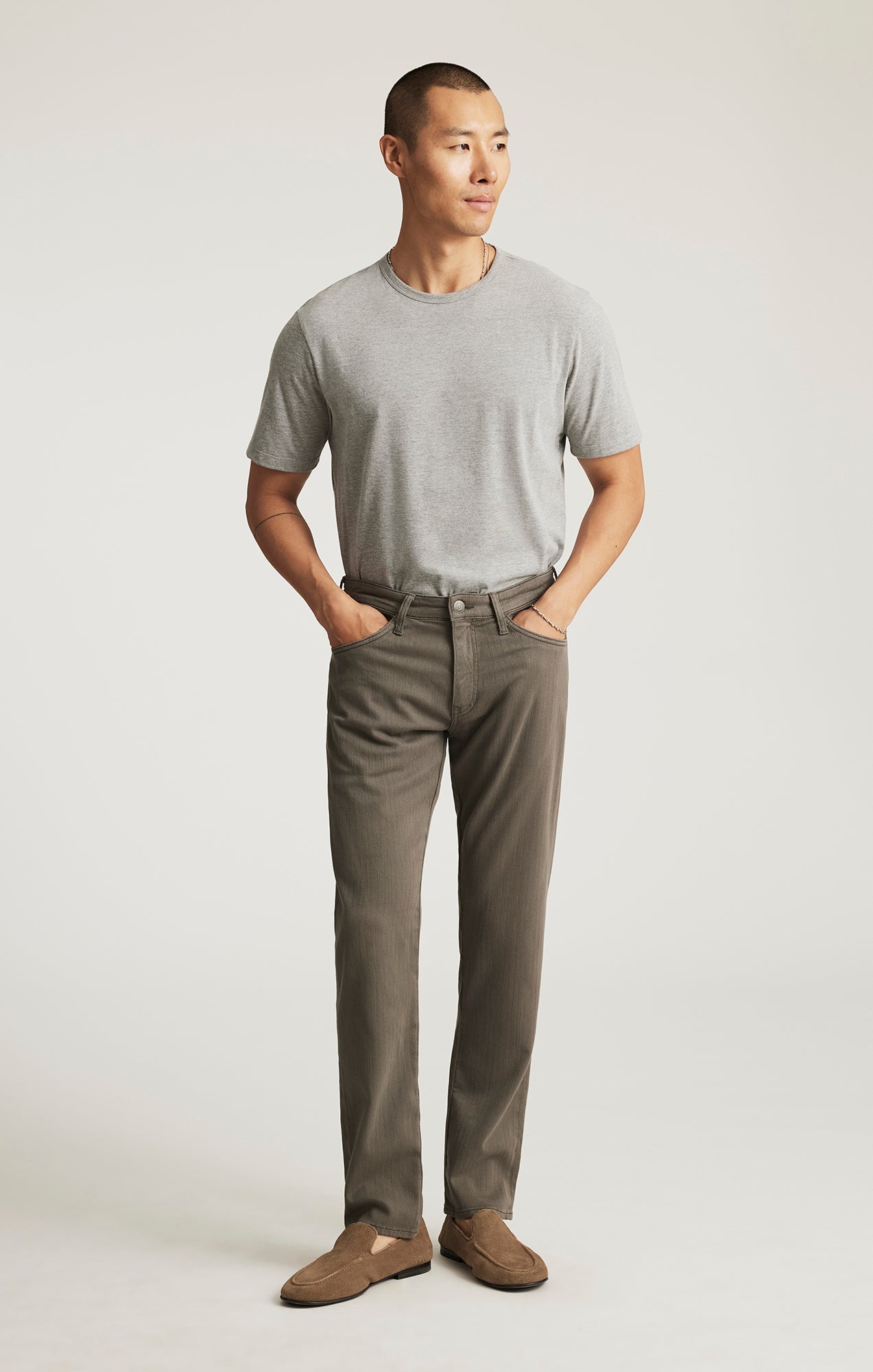 Marcus Slim Straight Leg Sage Herringbone