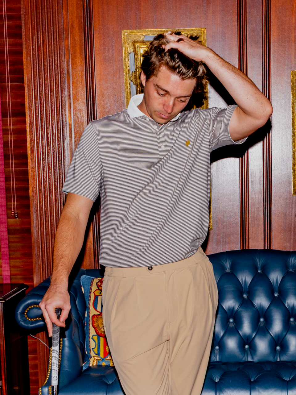 Public Athlete Stripe Polo Navy/Cream