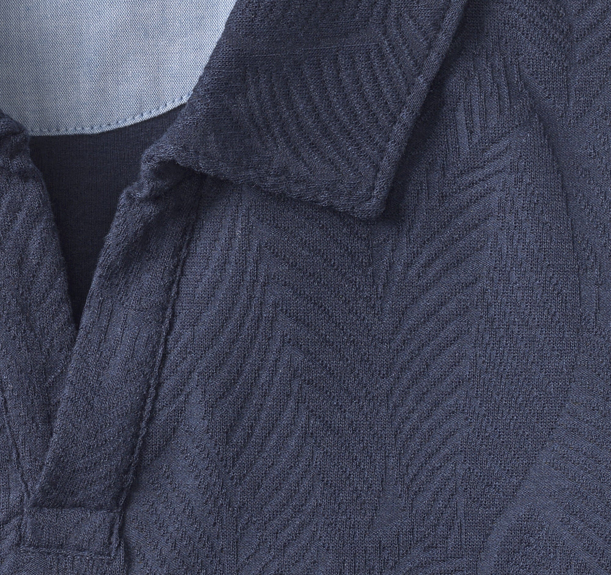 Sedona V-Neck Polo Navy Frond