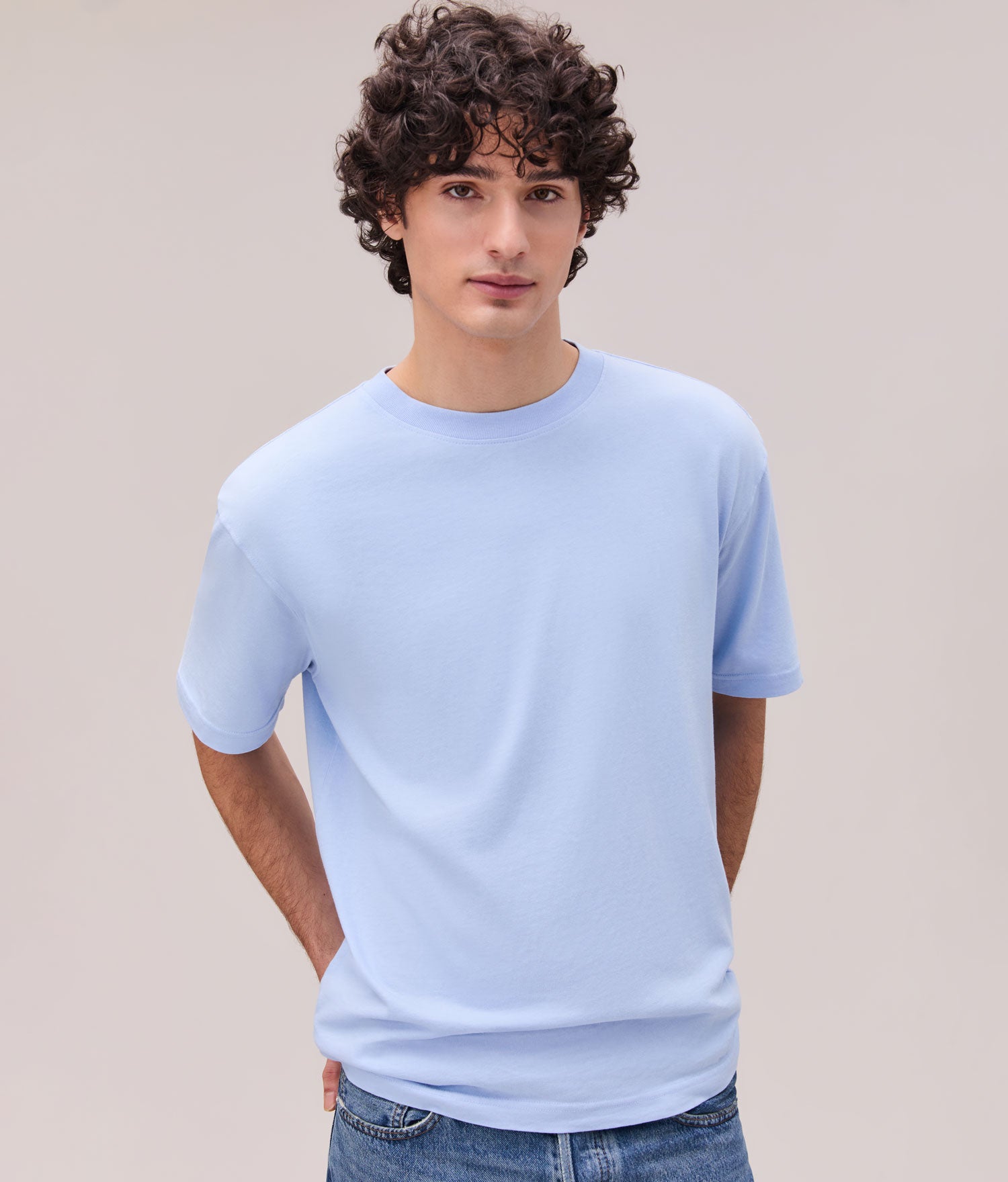 Relaxed Short Sleeve Tee Chambray Blue